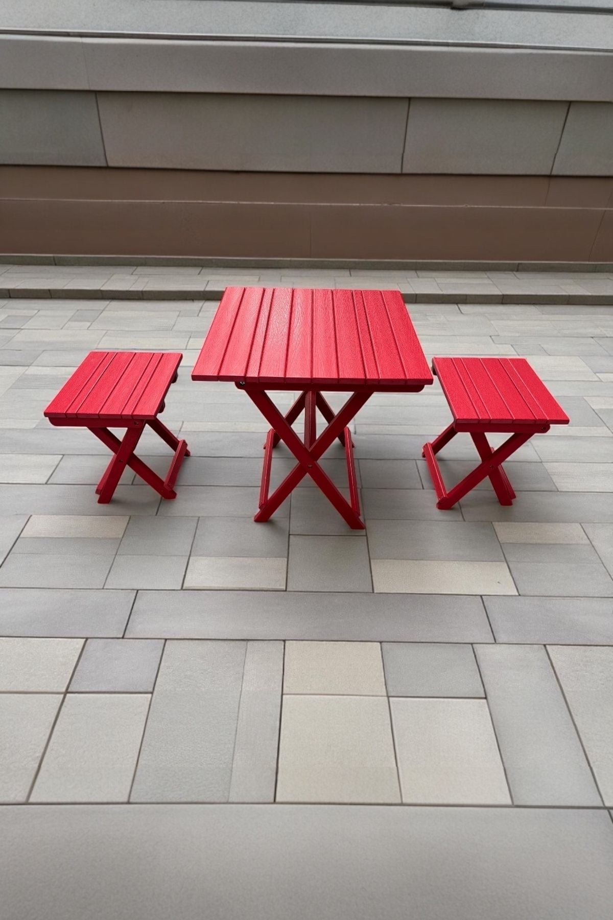 2+1 Folding Garden Set Red Bera Design