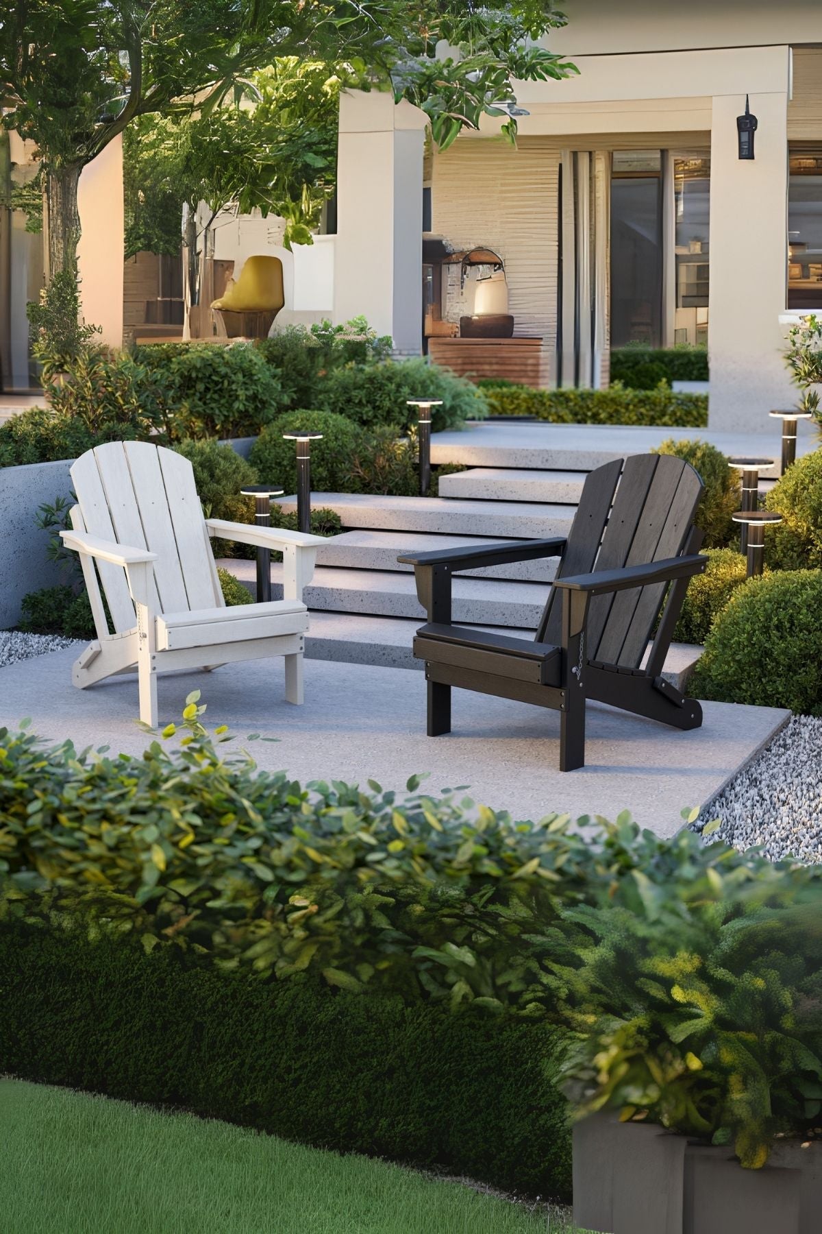 Classic Folding Adirondack Chair White Bera Design