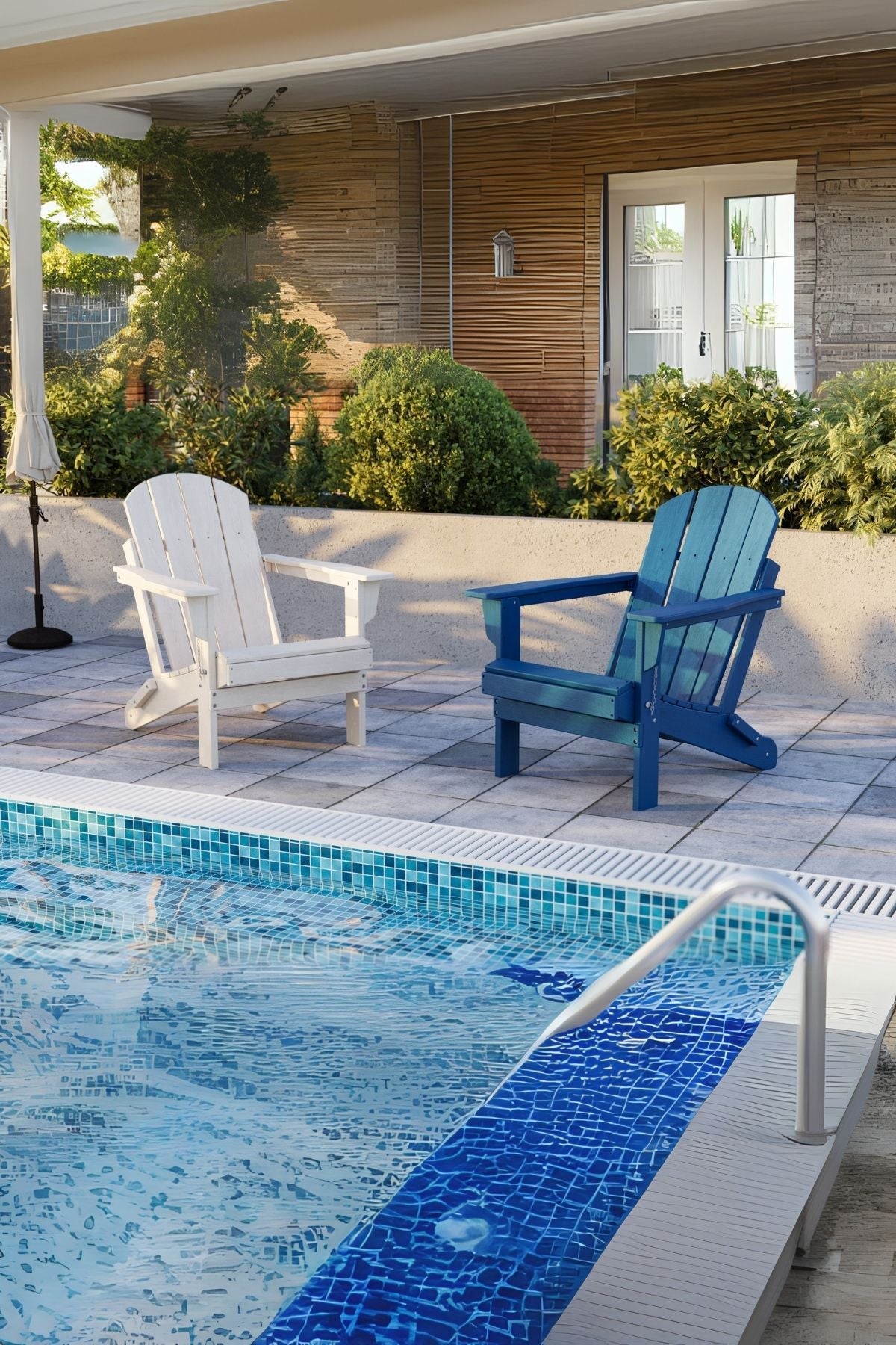Classic Folding Adirondack Chair White Bera Design