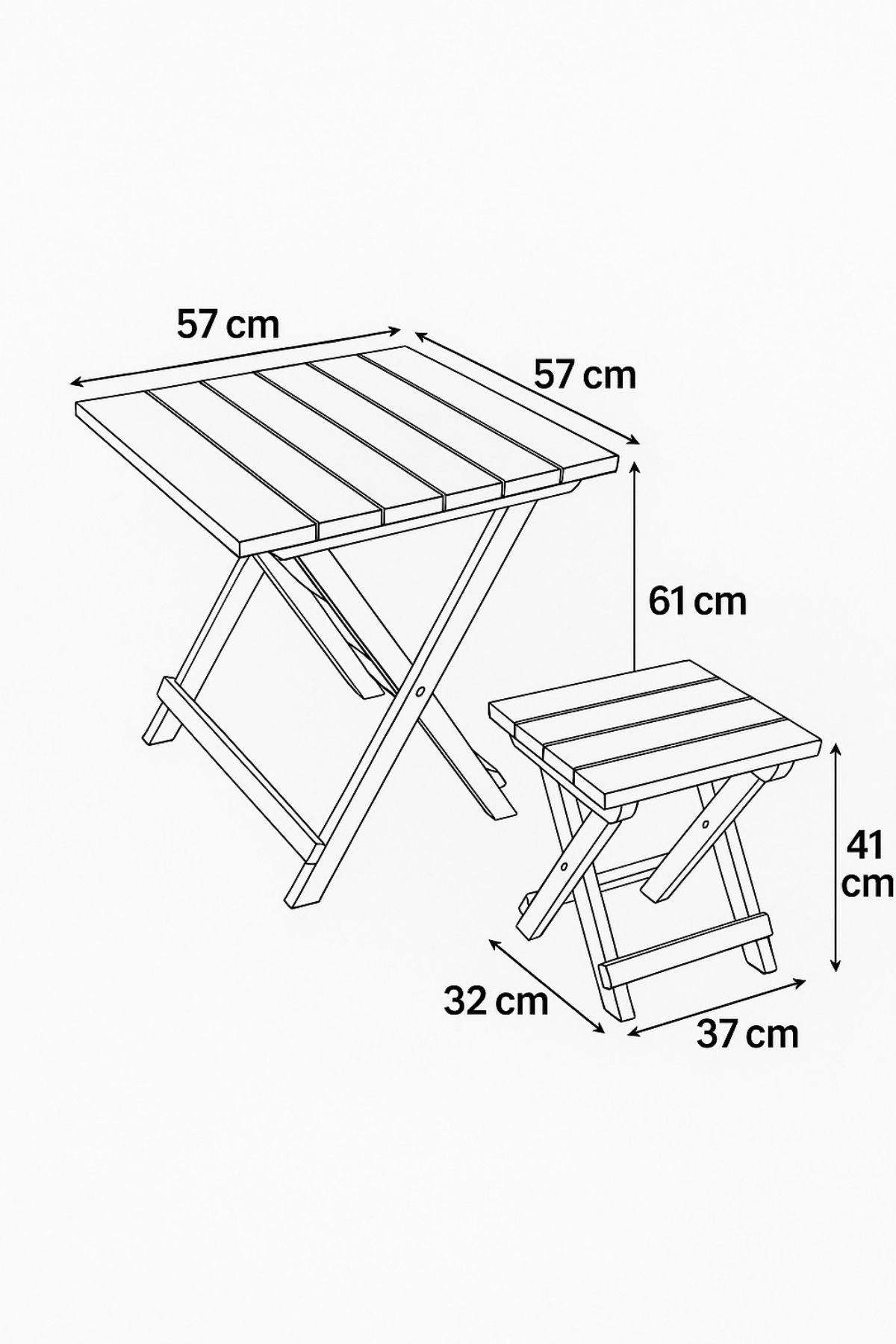 2+1 Folding Garden Set White Bera Design