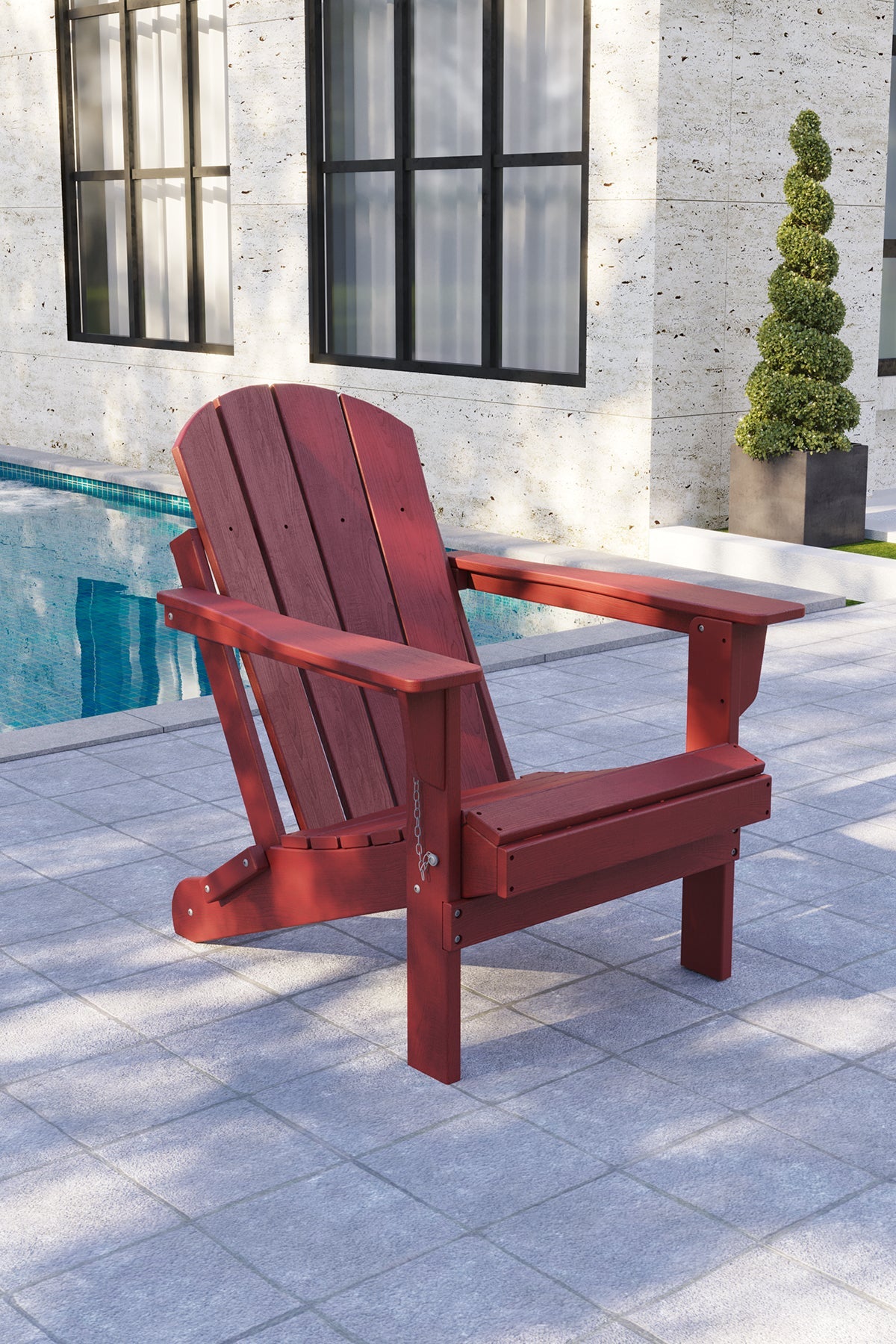 Classic Folding Adirondack Chair Red Bera Design