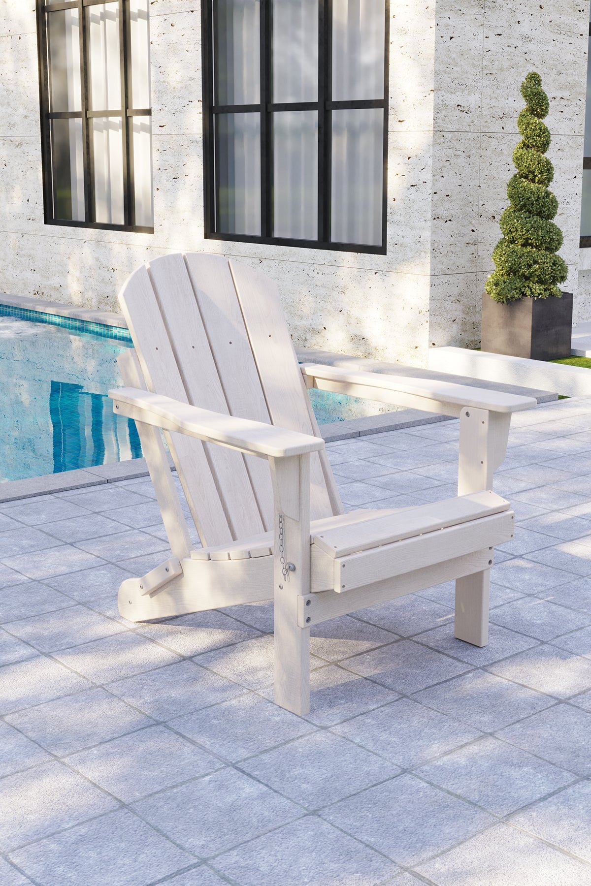 Classic Folding Adirondack Chair White Bera Design