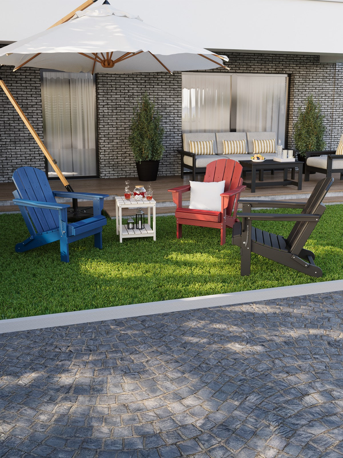 Classic Folding Adirondack Chair Blue