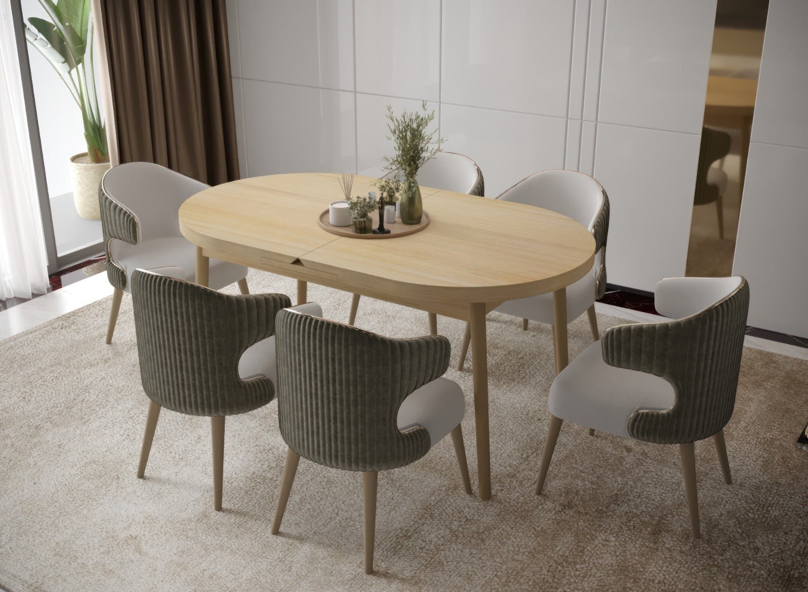 Butterfly Oak Extendable Dining Table Up To 8 Seater with Storage
