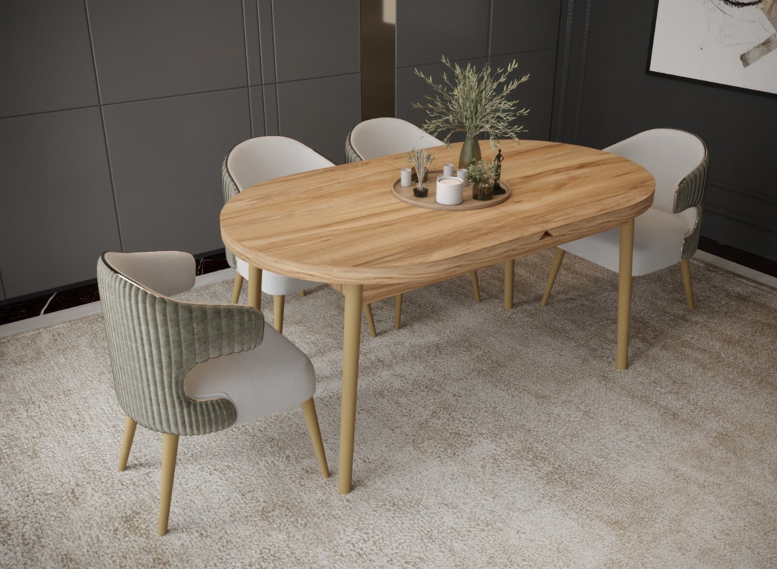Butterfly Walnut Extendable Dining Table Up To 8 Seater with Storage Dining Table