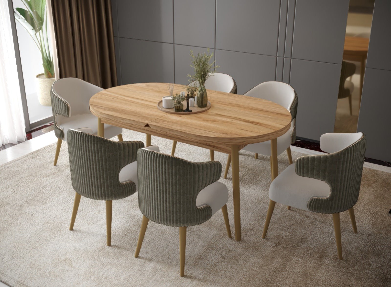 Butterfly Walnut Extendable Dining Table Up To 8 Seater with Storage Dining Table