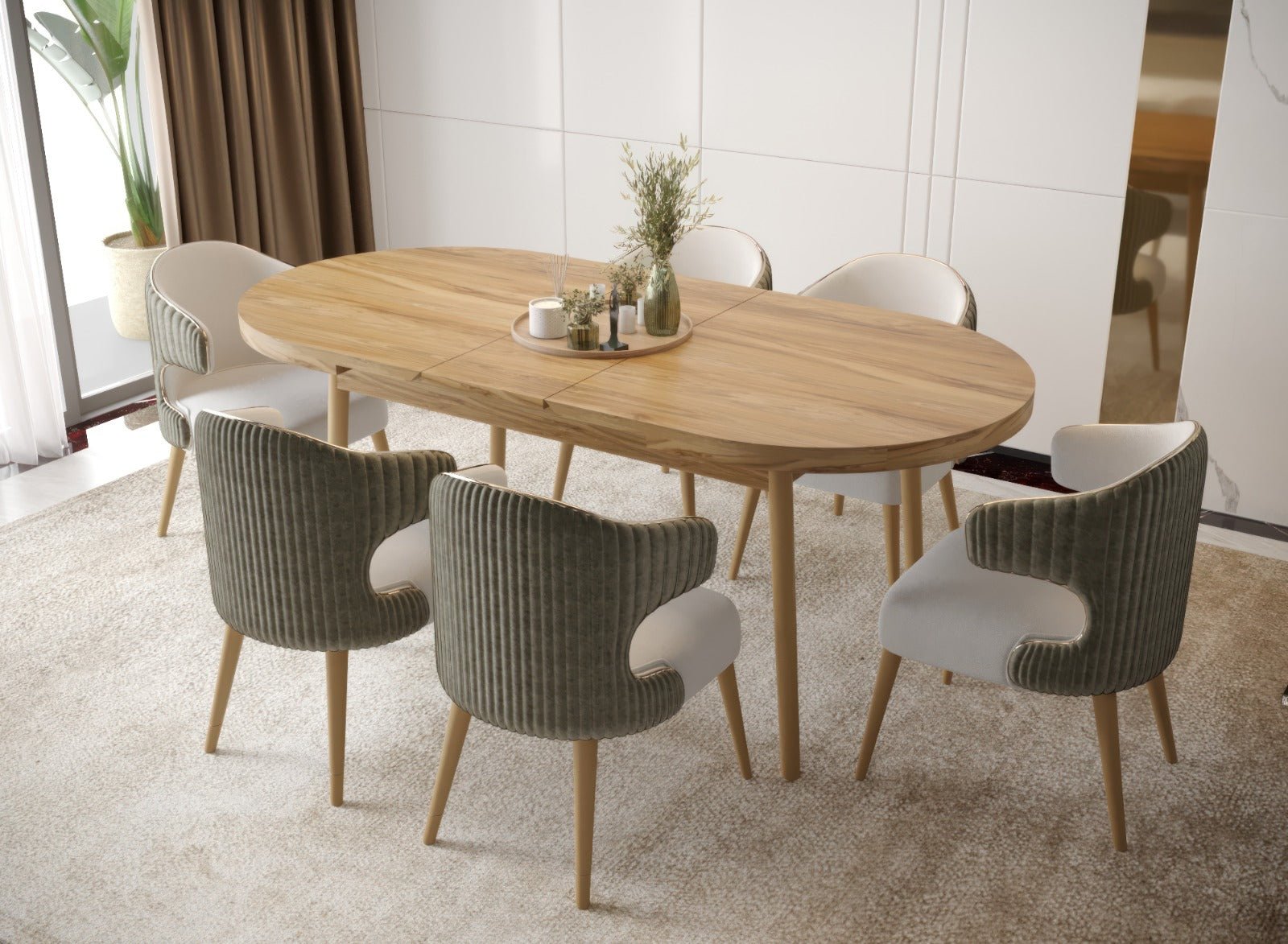 Butterfly Walnut Extendable Dining Table Up To 8 Seater with Storage Dining Table