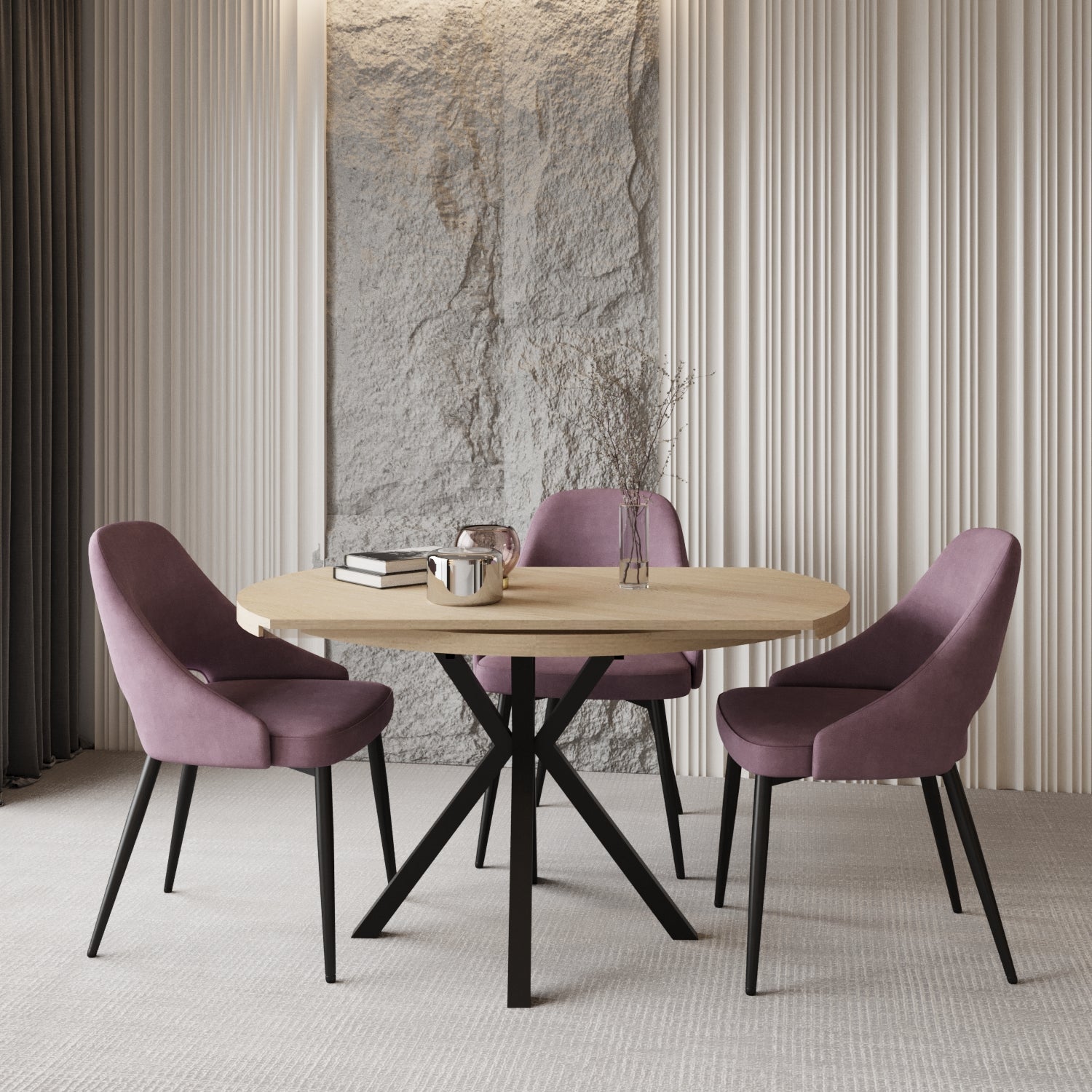 Pegasus Oak Round to Rectangular Extendable Dining Table Up to 6 Seater Dining Table