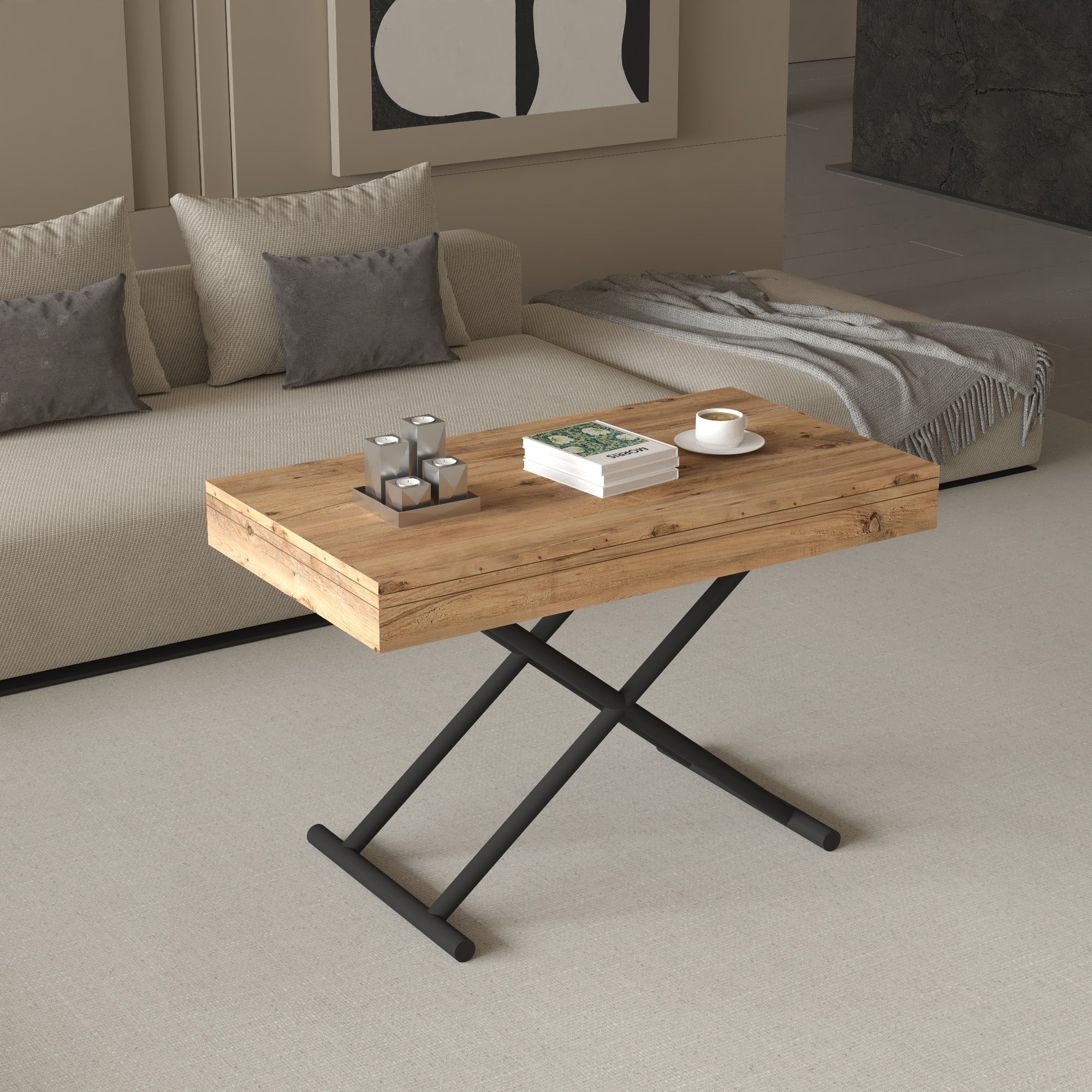 Zen Extendable Convertible Coffee to Dining Table - Walnut