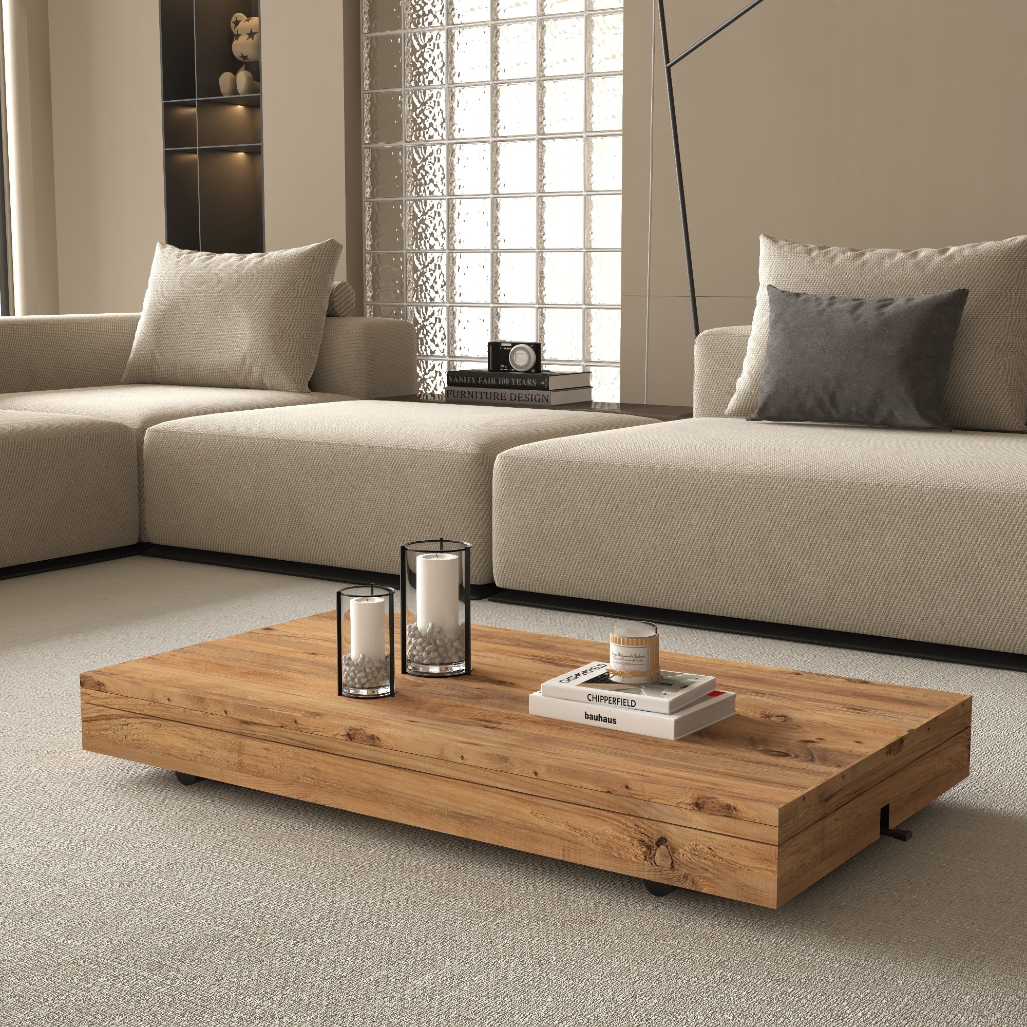 Zen Extendable Convertible Coffee to Dining Table - Walnut