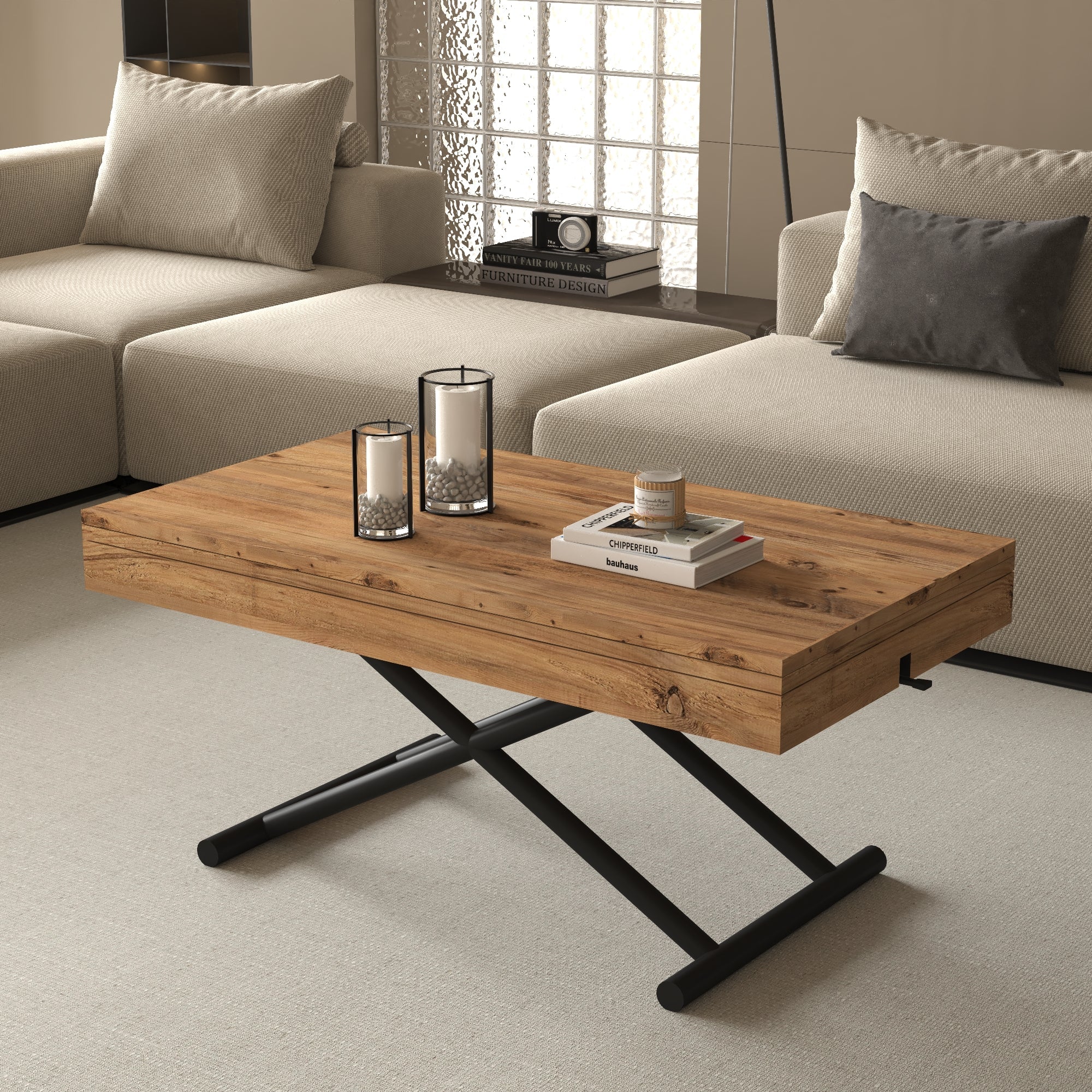Zen Extendable Convertible Coffee to Dining Table - Walnut