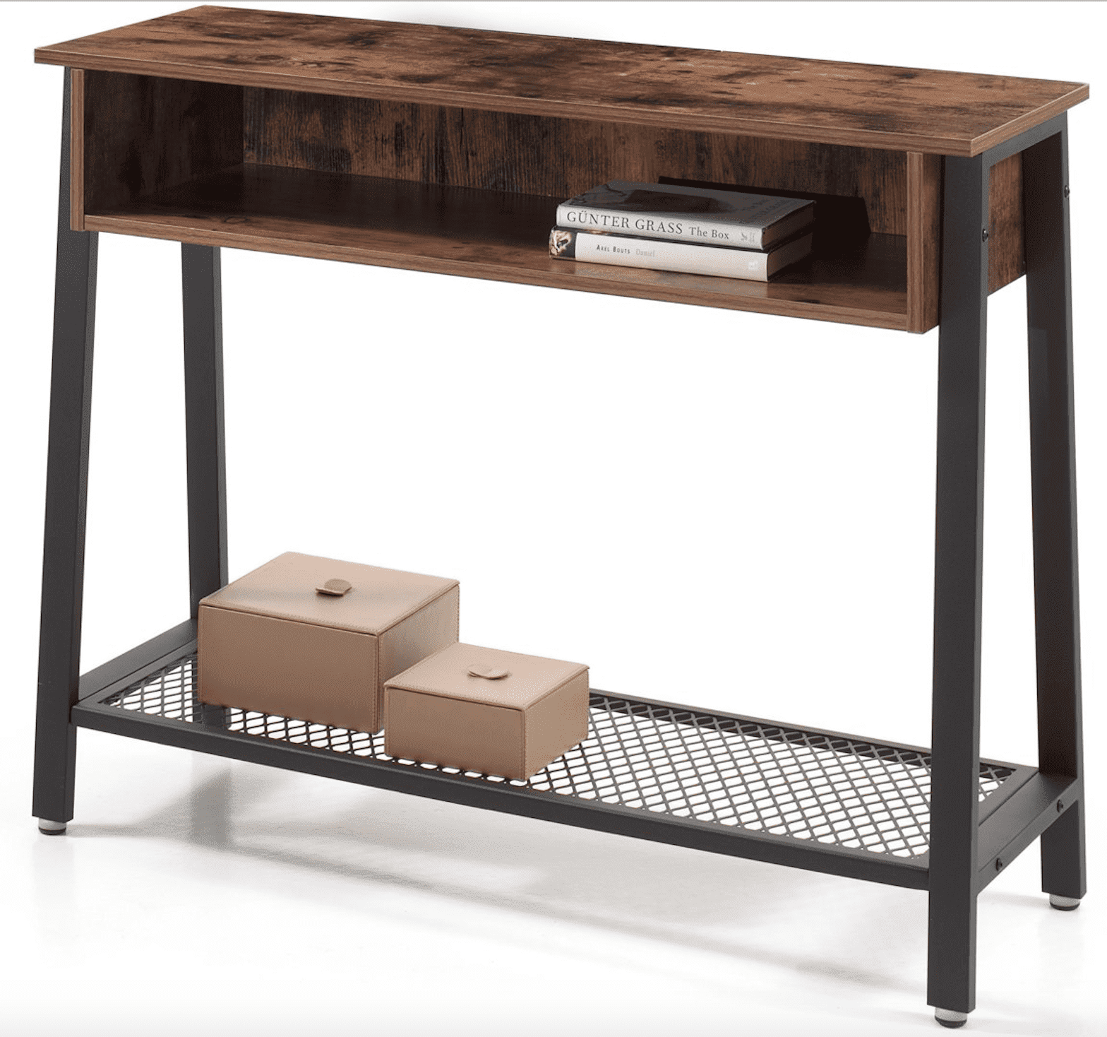 Antora Hallway Table with Shelves Industrial Design