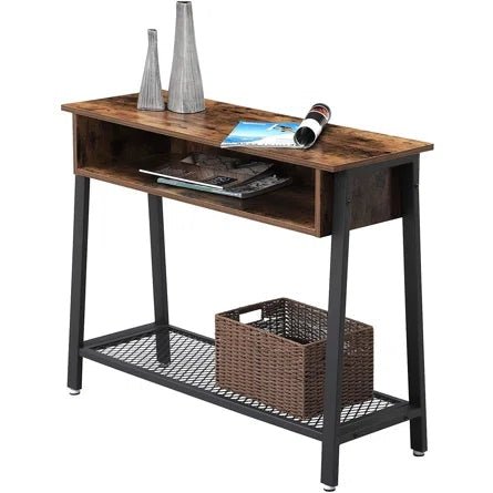 Antora Hallway Table with Shelves Industrial Design