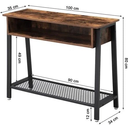 Antora Hallway Table with Shelves Industrial Design