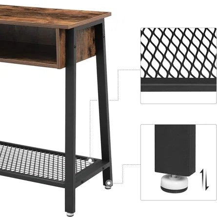 Antora Hallway Table with Shelves Industrial Design