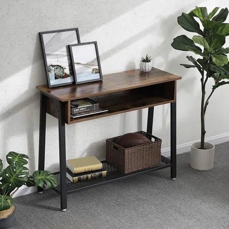 Antora Hallway Table with Shelves Industrial Design