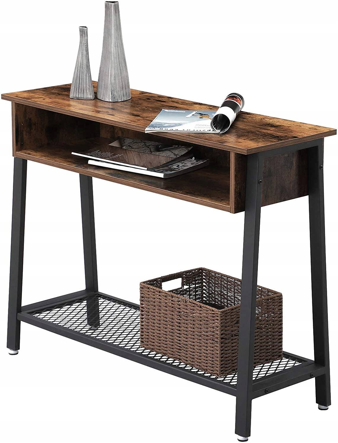 Antora Hallway Table with Shelves Industrial Design