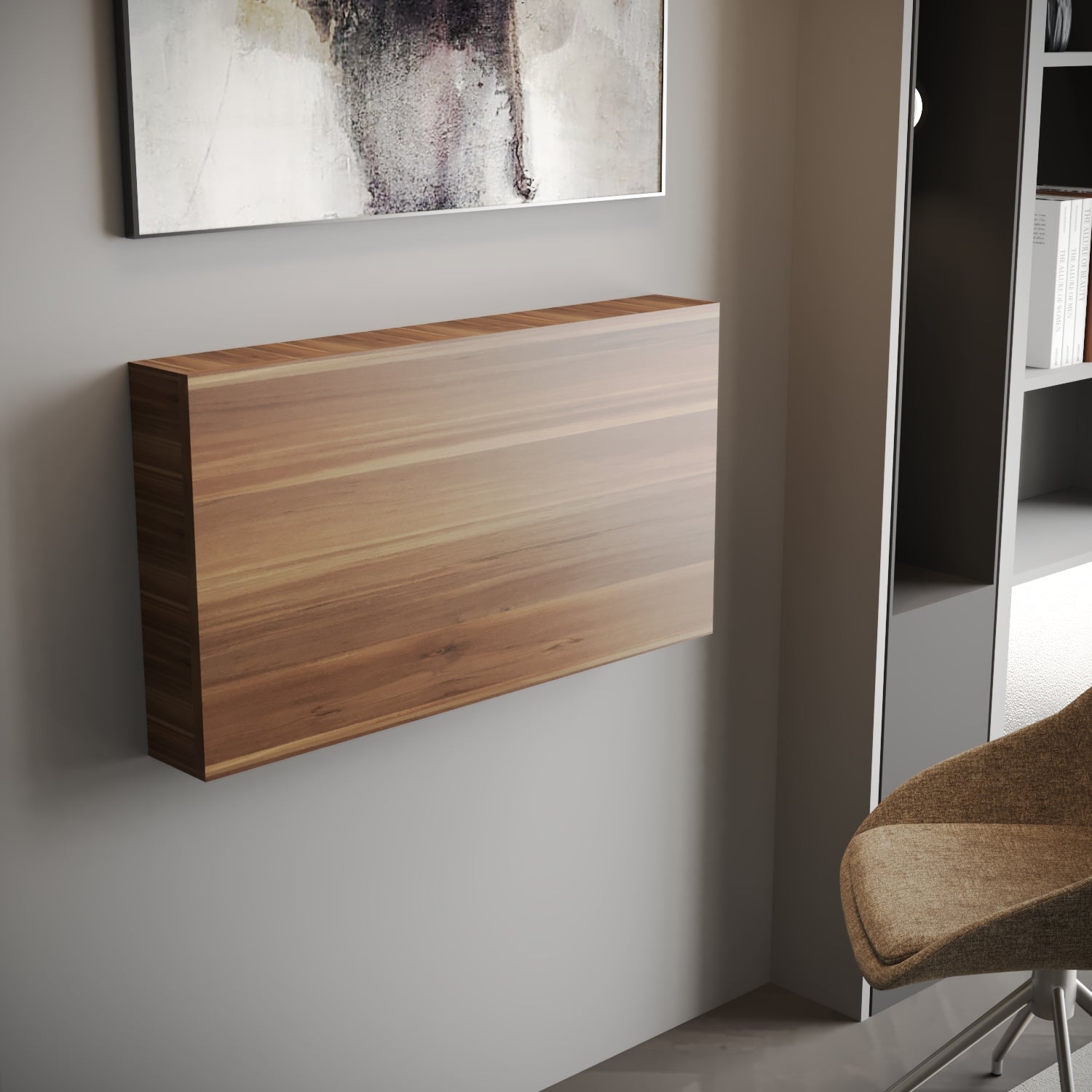 Brenda Wall Mounted Computer,Studying Desk with Shelves
