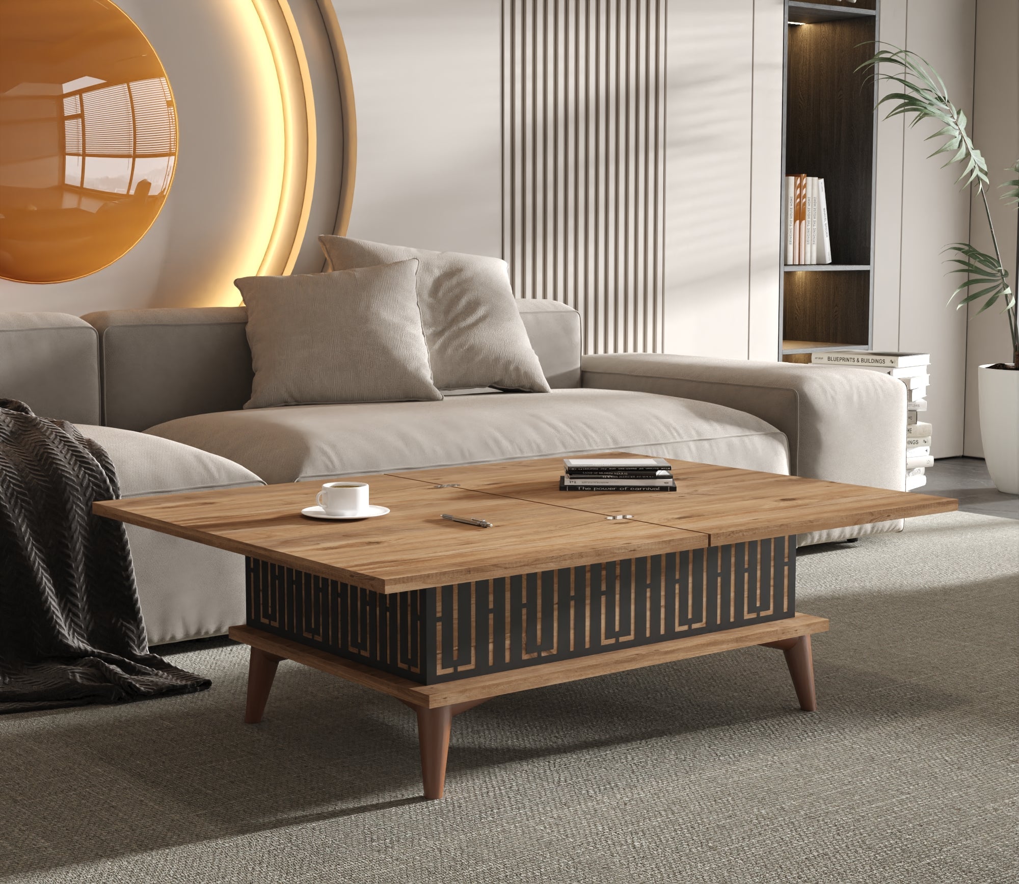 Magic City Extendable Coffee & Dining Table 6 in 1