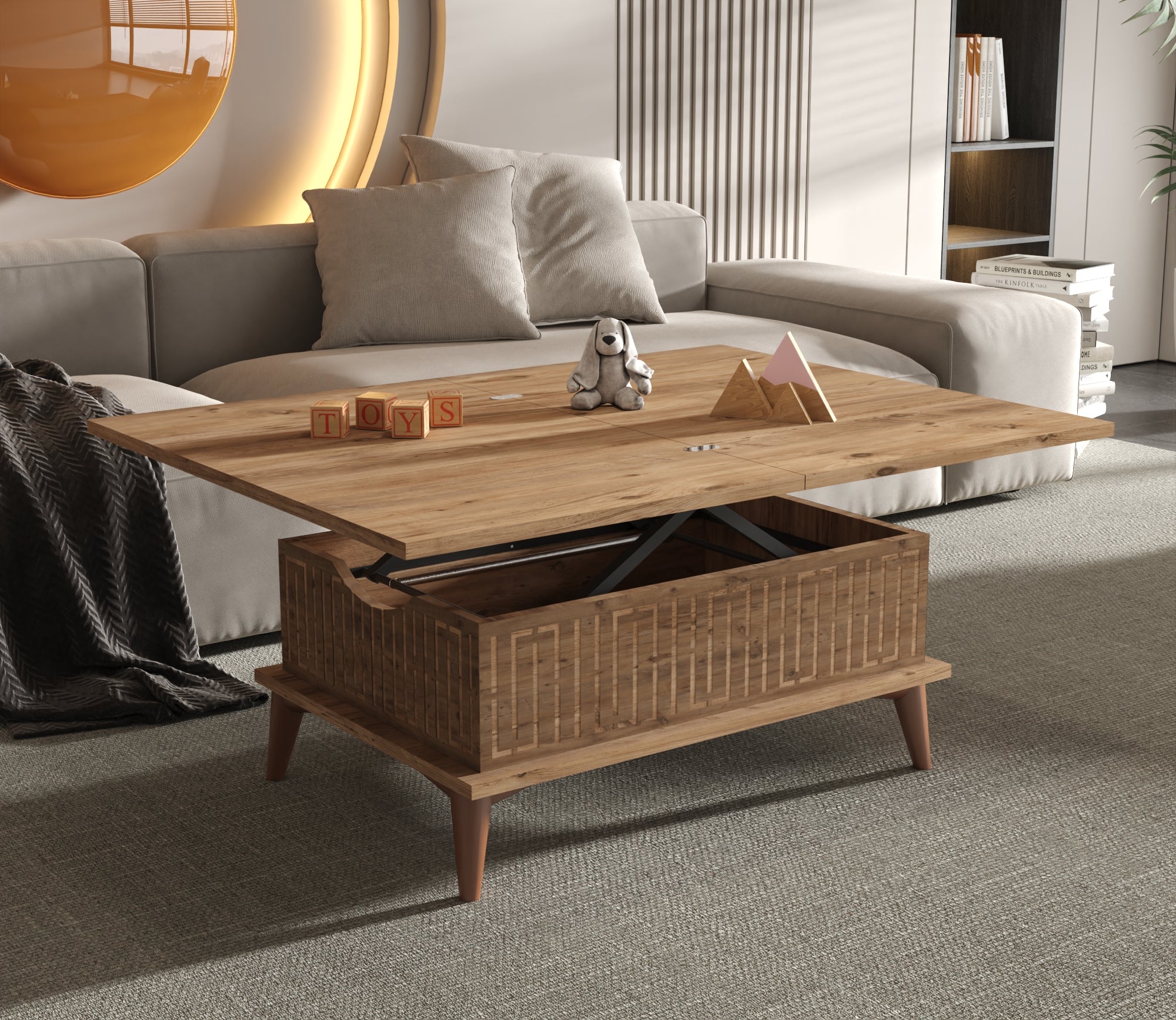 Magic County Extendable Coffee & Dining Table 6 in 1