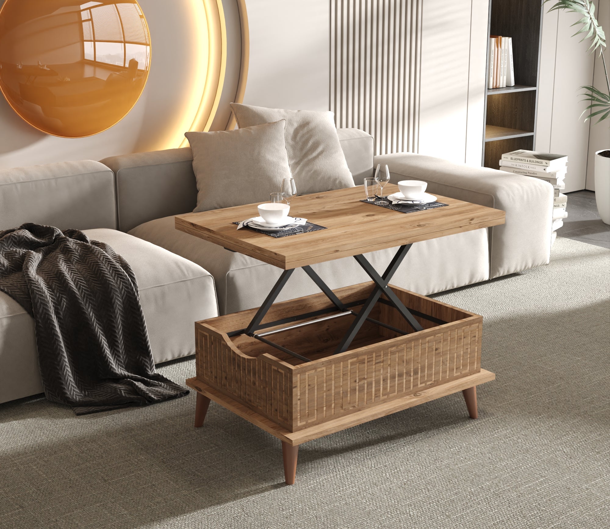 Magic County Extendable Coffee & Dining Table 6 in 1