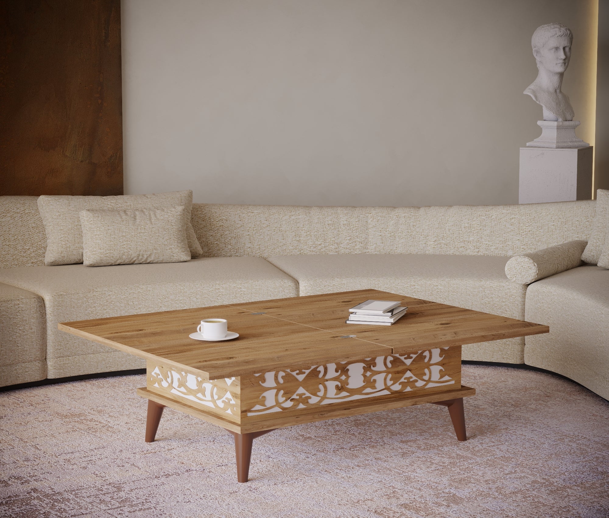 Magic Moroccan Extendable Coffee & Dining Table 6 in 1