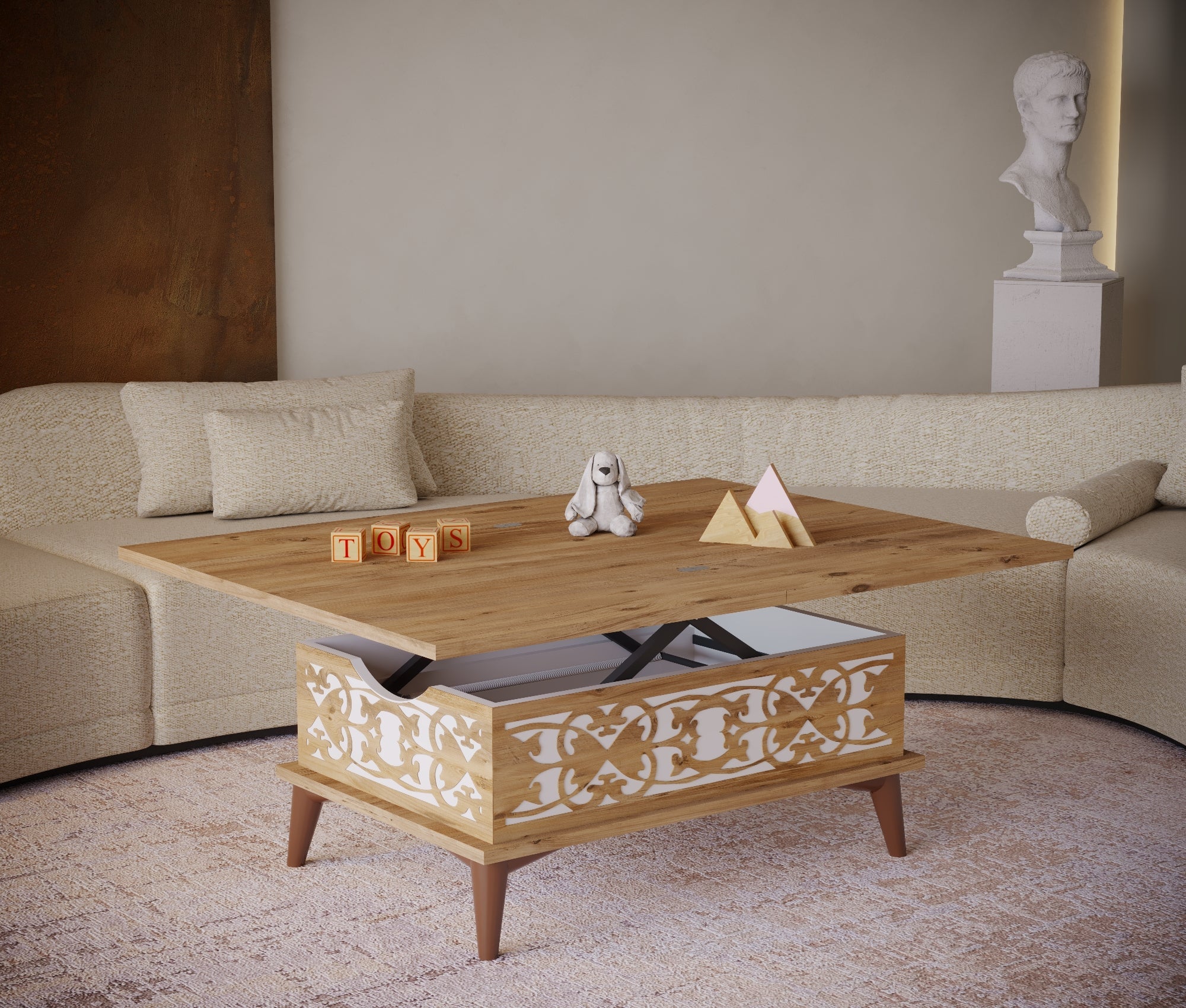 Magic Moroccan Extendable Coffee & Dining Table 6 in 1