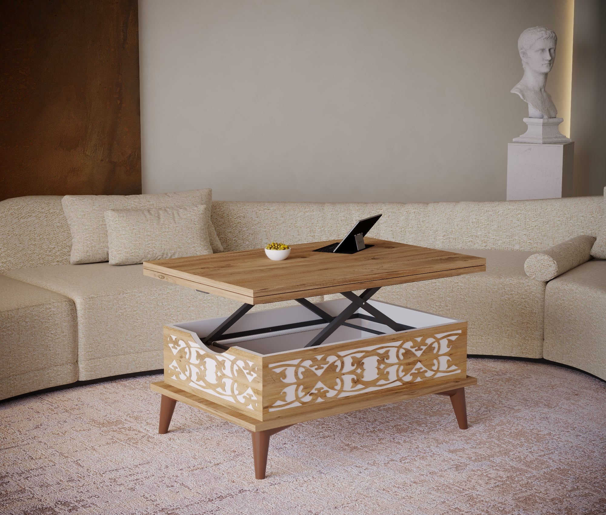 Magic Moroccan Extendable Coffee & Dining Table 6 in 1