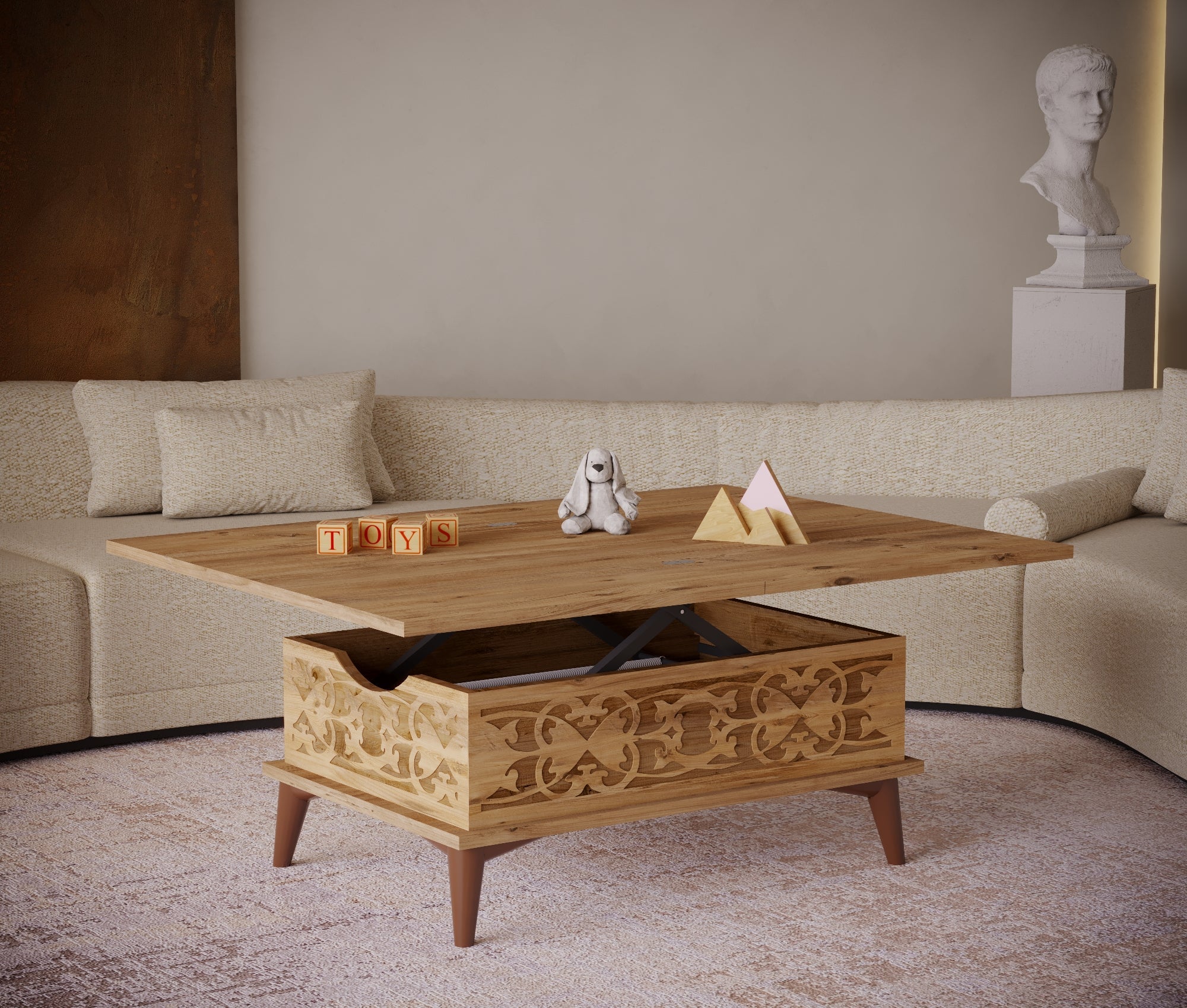 Magic Natural Extendable Coffee & Dining Table 6 in 1