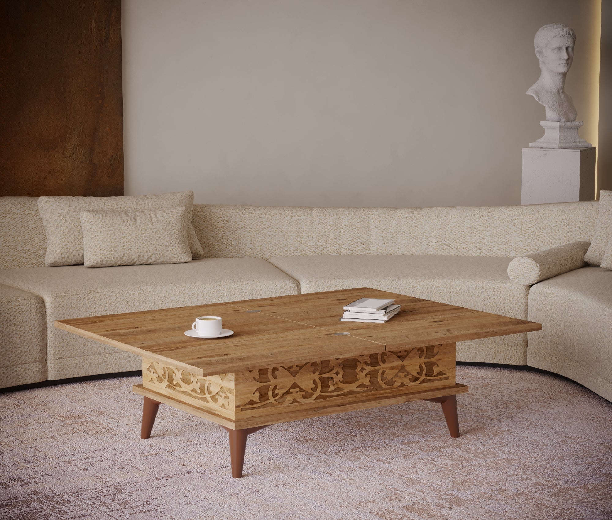 Magic Natural Extendable Coffee & Dining Table 6 in 1