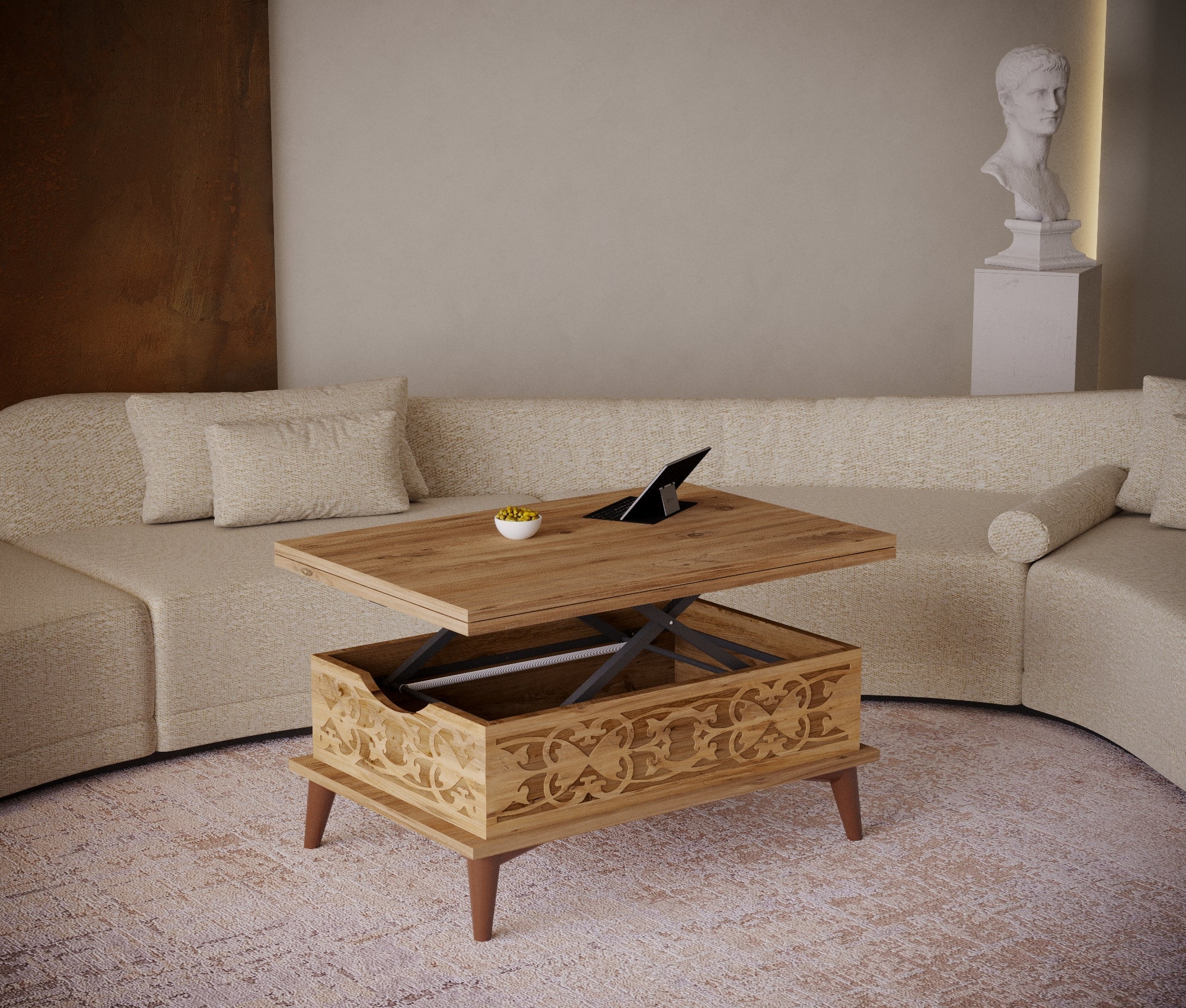 Magic Natural Extendable Coffee & Dining Table 6 in 1