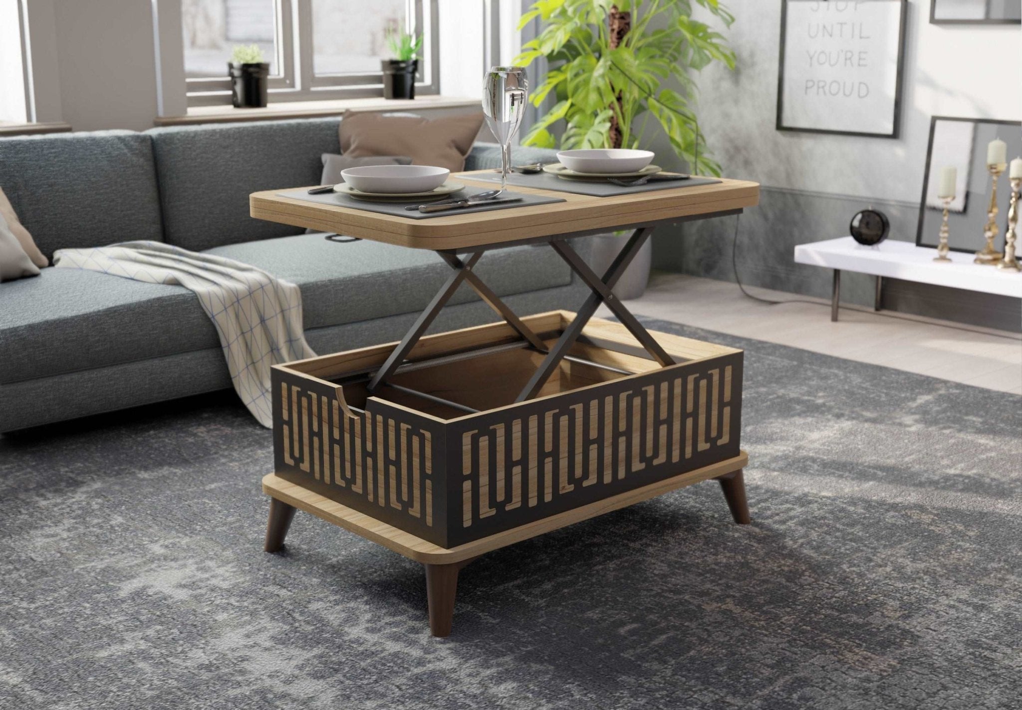 Magic Oak City Extendable Coffee & Dining Table 6 in 1
