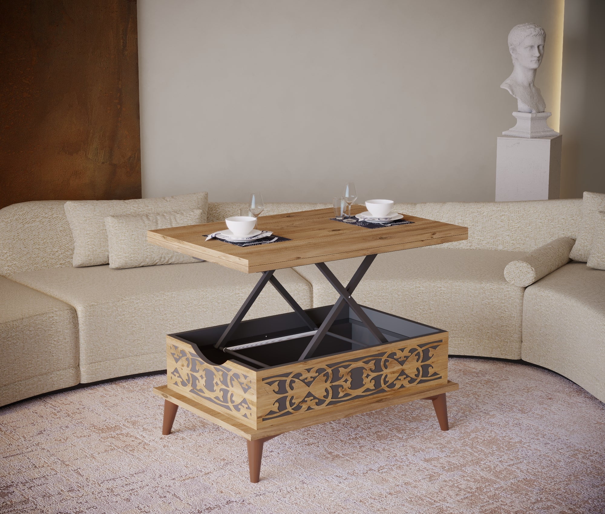 Magic Stone Extendable Coffee & Dining Table 6 in 1