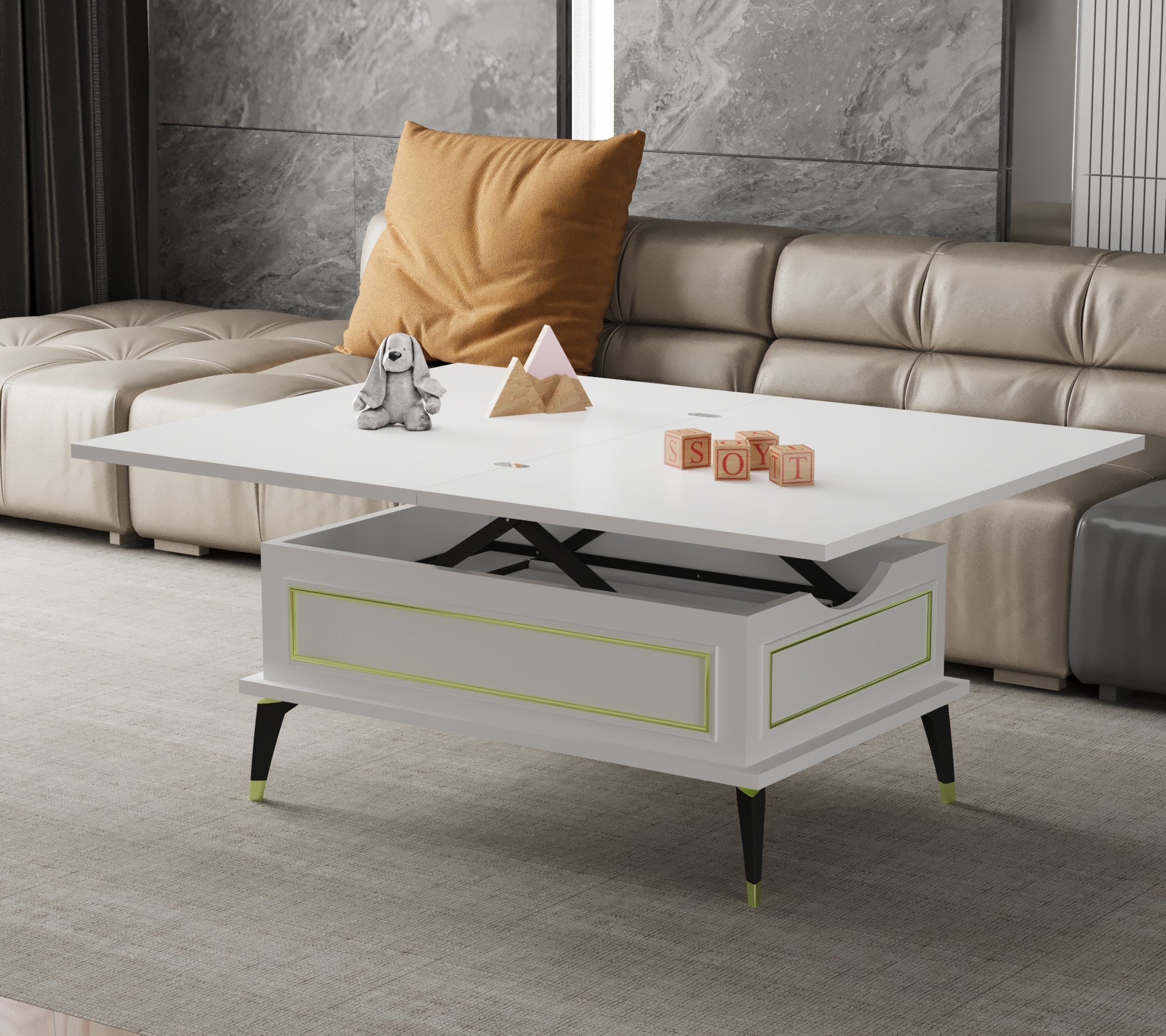 Magic Ocean Extendable Coffee & Dining Table 6 in 1