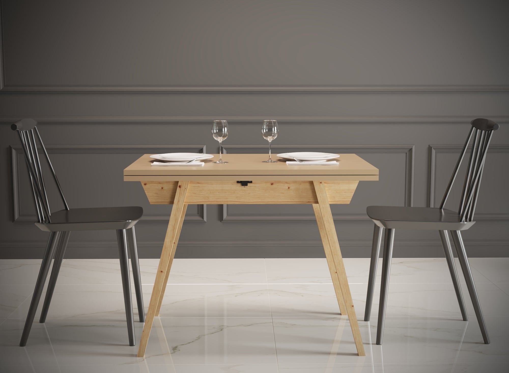Ottara Creme Extendable Dining Table with Storage