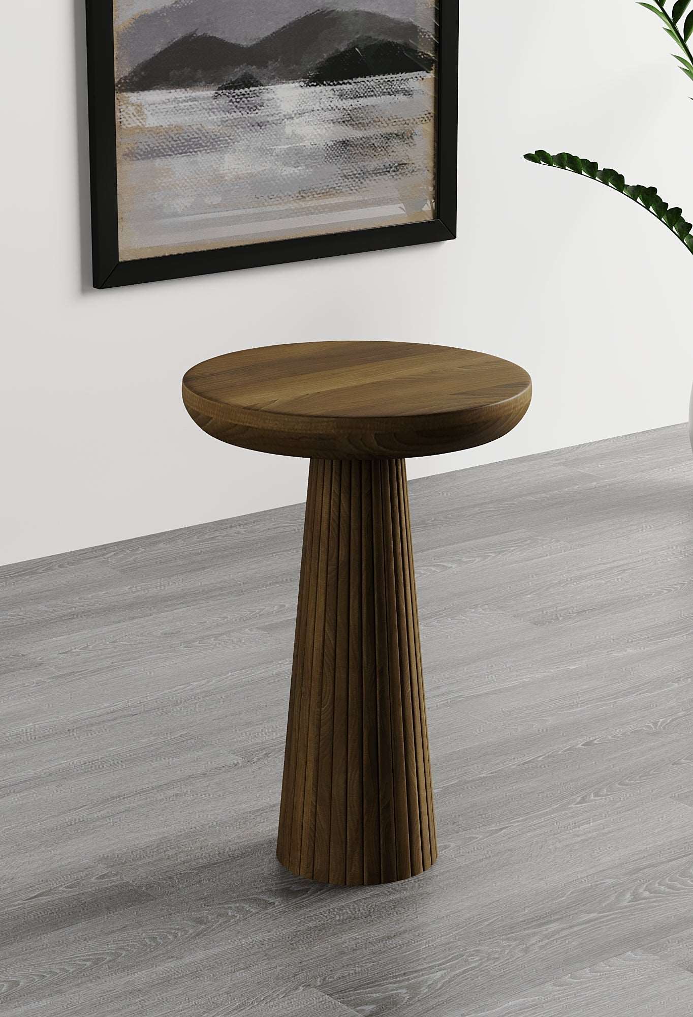 Ottawa Dark Walnut Mushroom Round Nested & Side Table Large