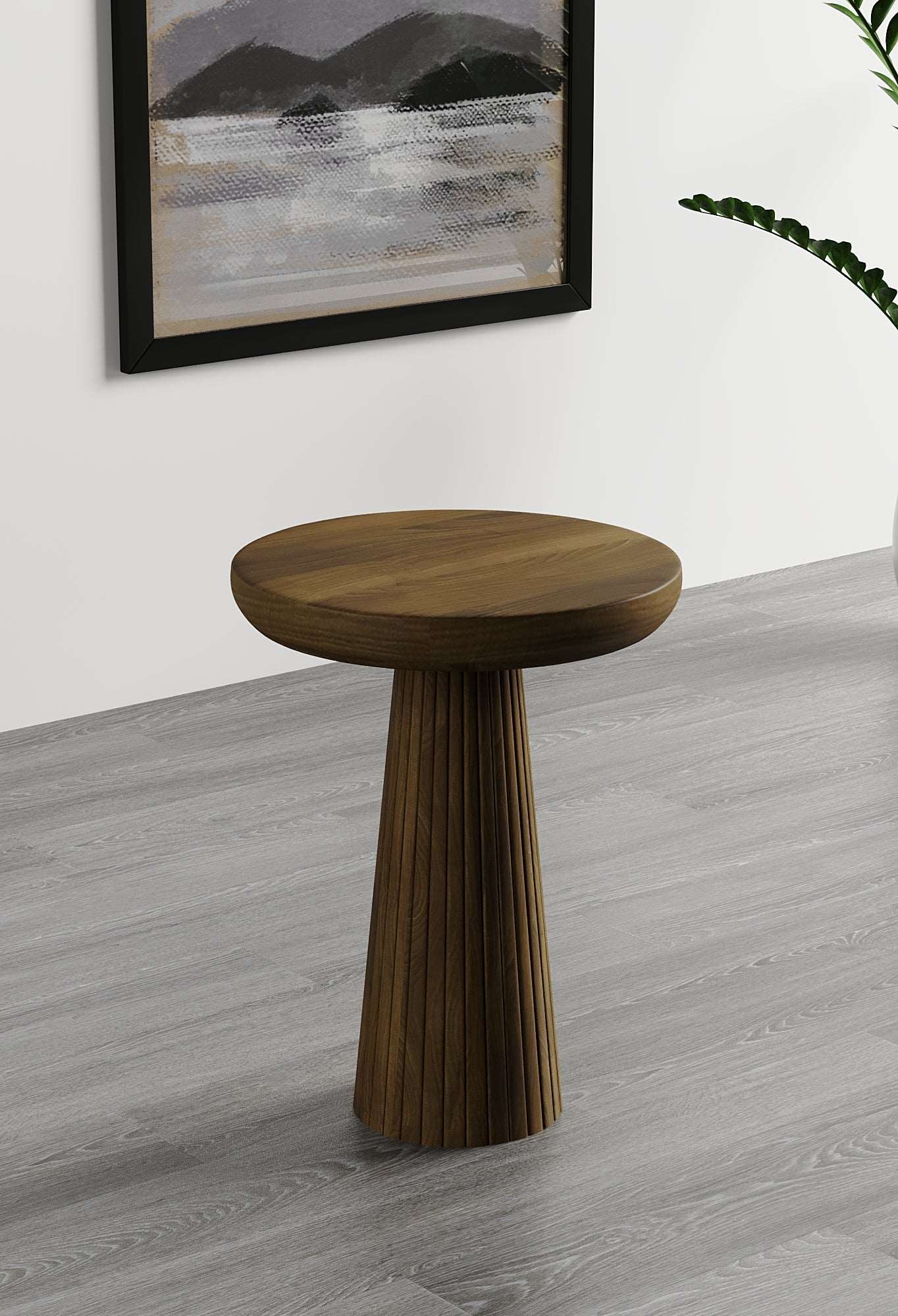 Ottawa Dark Walnut Mushroom Round Nested & Side Table Medium
