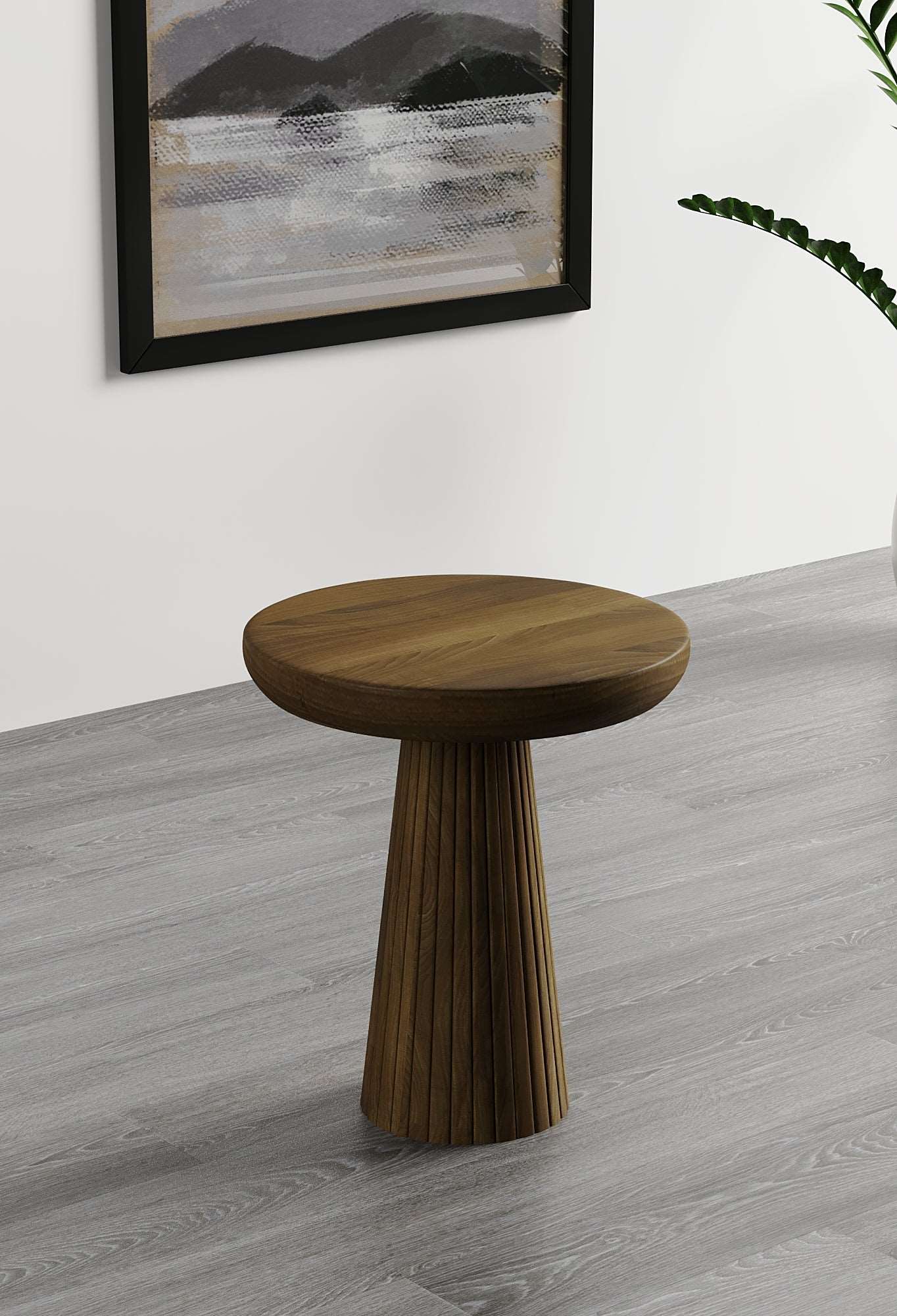 Ottawa Dark Walnut Mushroom Round Nested & Side Table Small