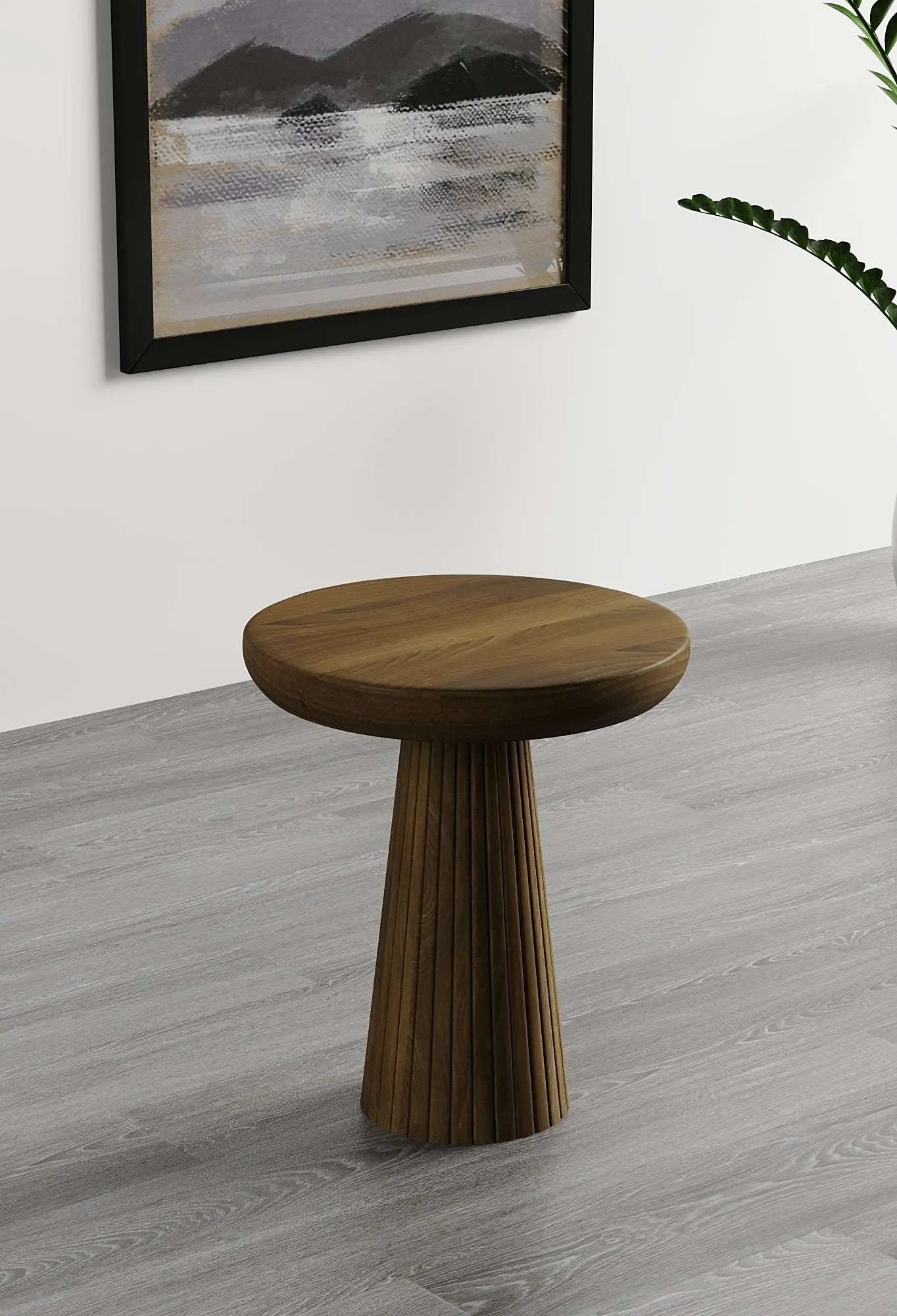 Ottawa Dark Walnut Mushroom Round Nested & Side Table Small