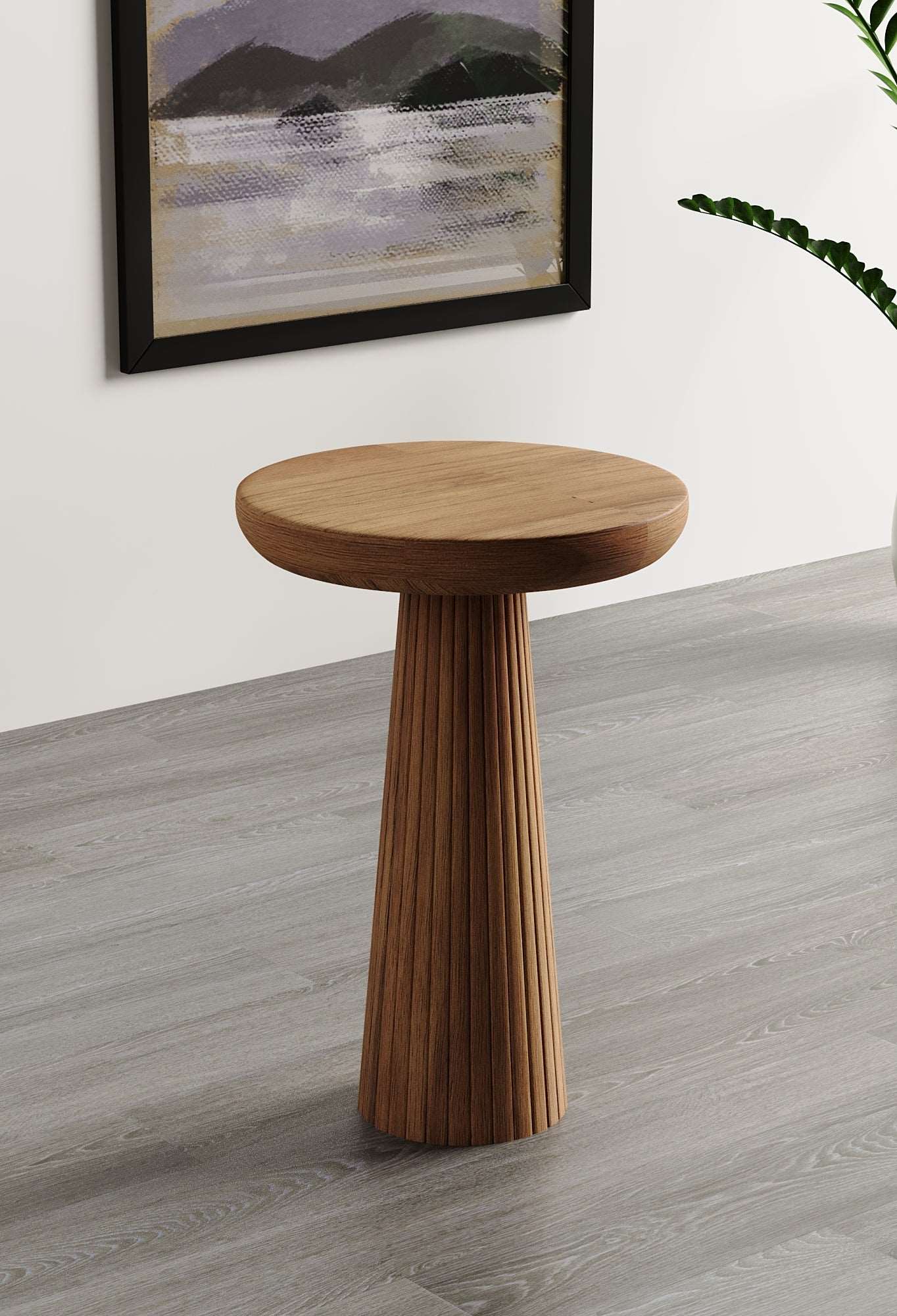 Ottawa Medium Walnut Mushroom Round Nested & Side Table Large