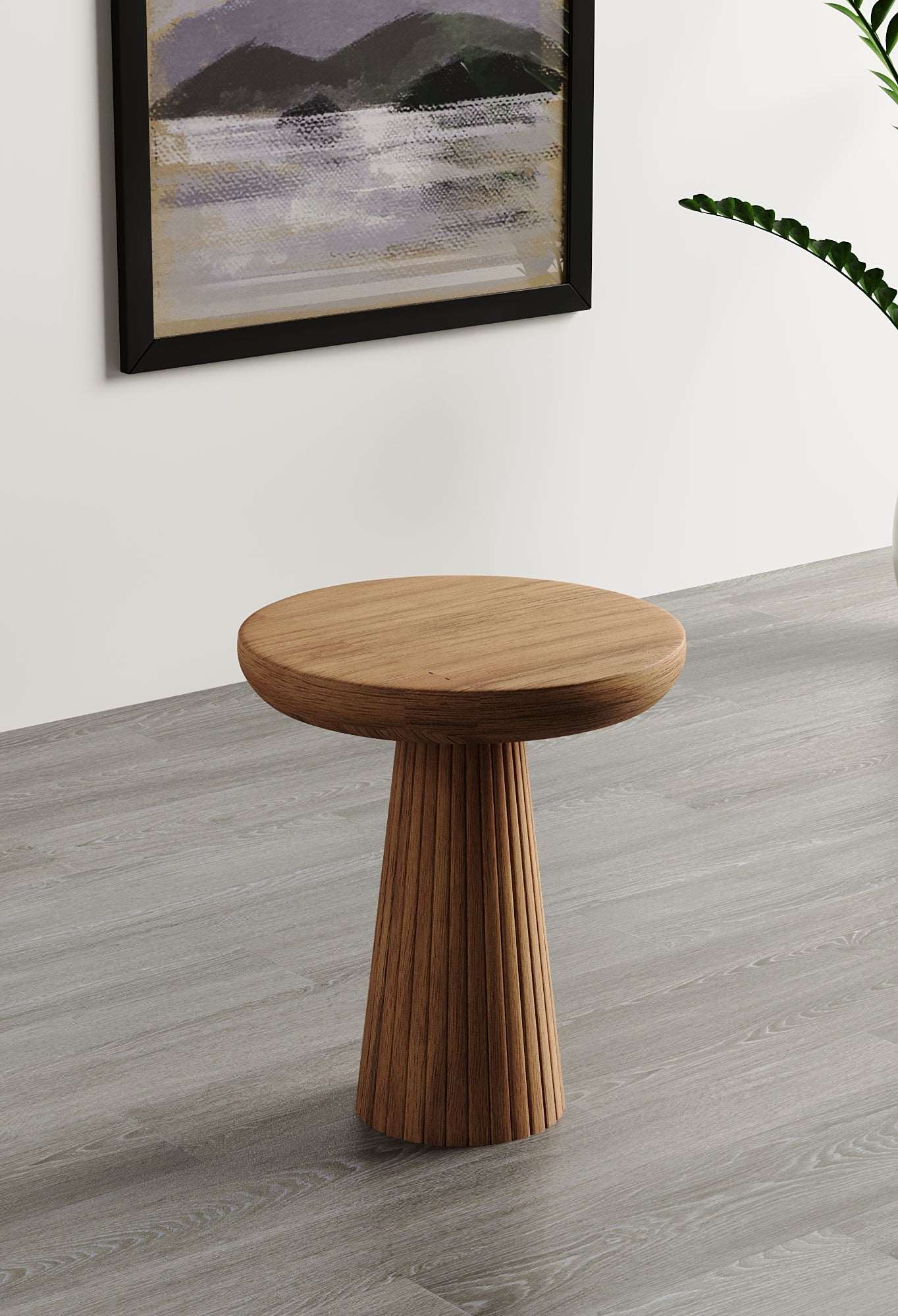 Ottawa Medium Walnut Mushroom Round Nested & Side Table Small