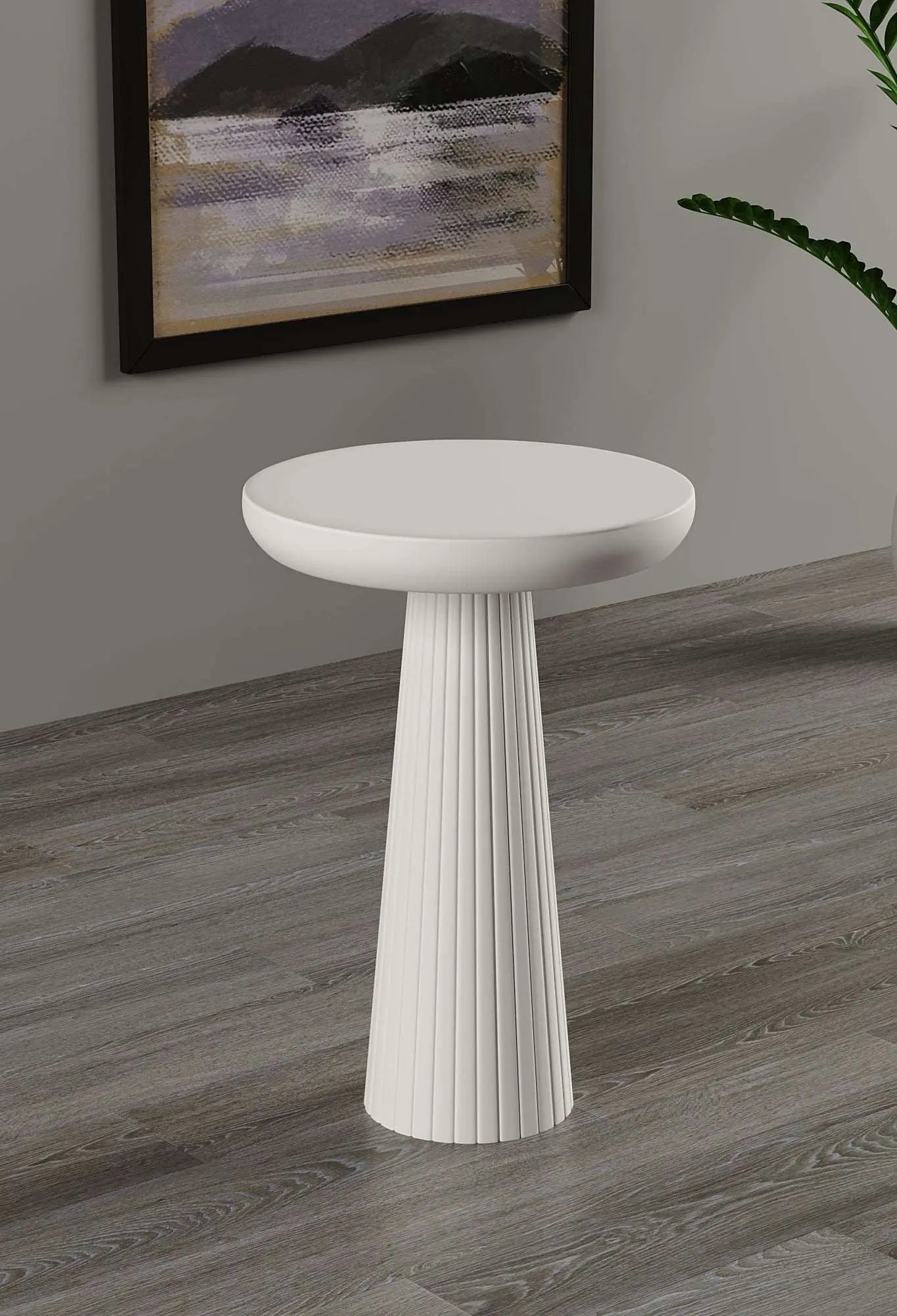 Ottawa White Mushroom Round Nested & Side Table Large