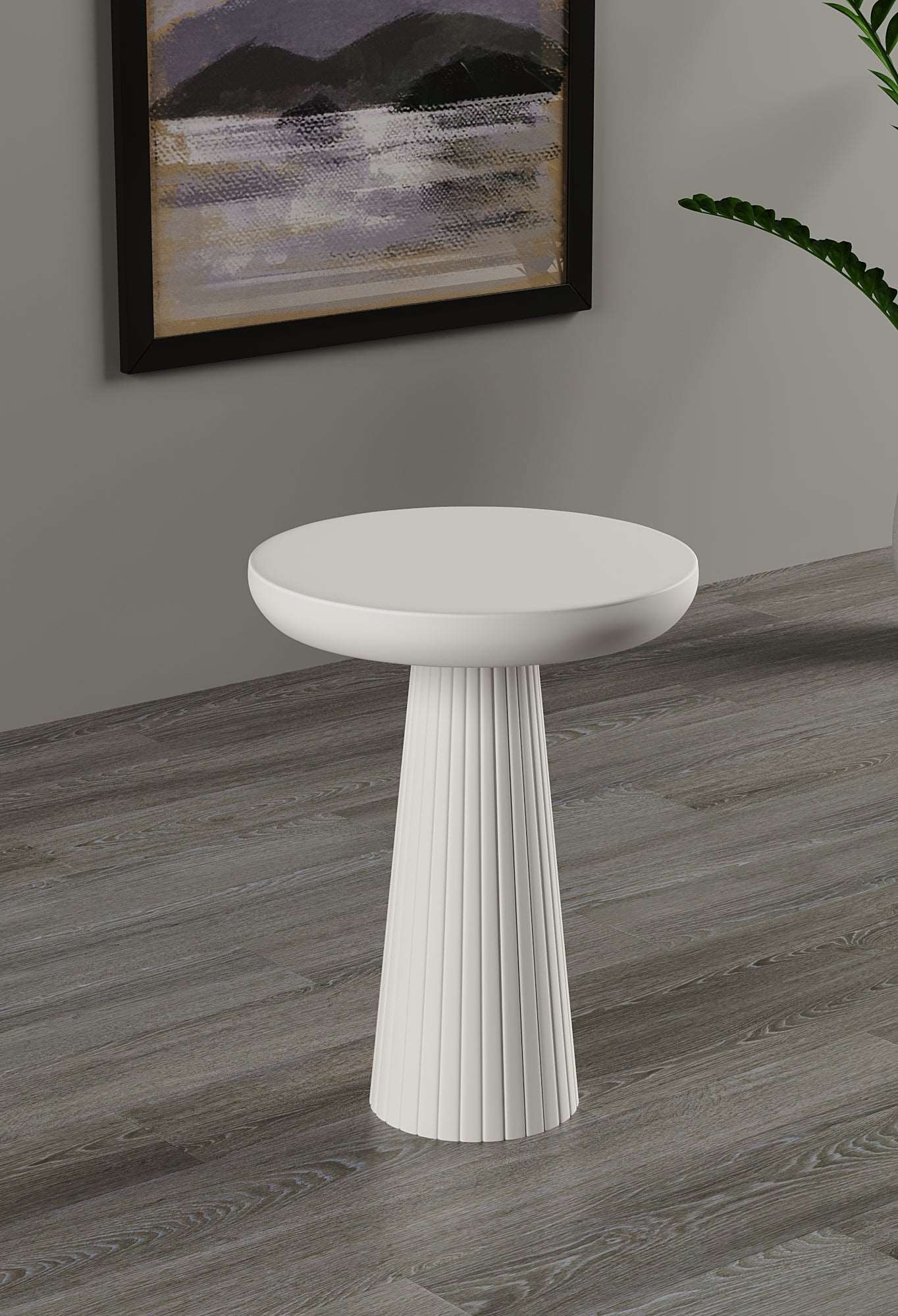 Ottawa White Mushroom Round Nested & Side Table Medium