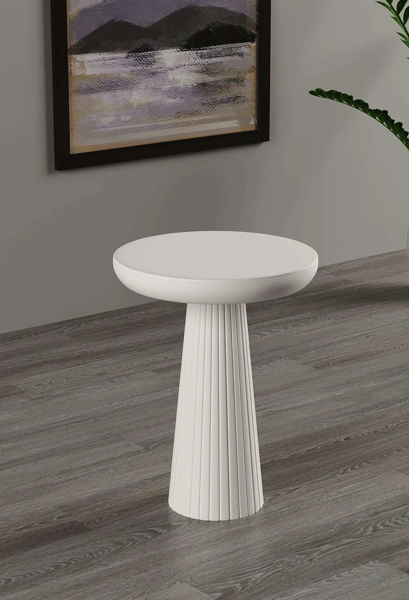 Ottawa White Mushroom Round Nested & Side Table Medium