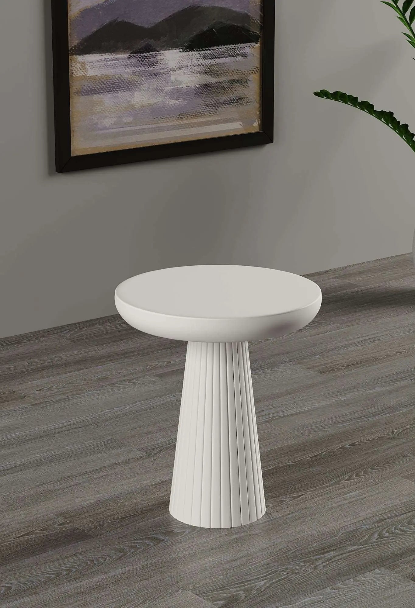 Ottawa White Mushroom Round Nested & Side Table Small
