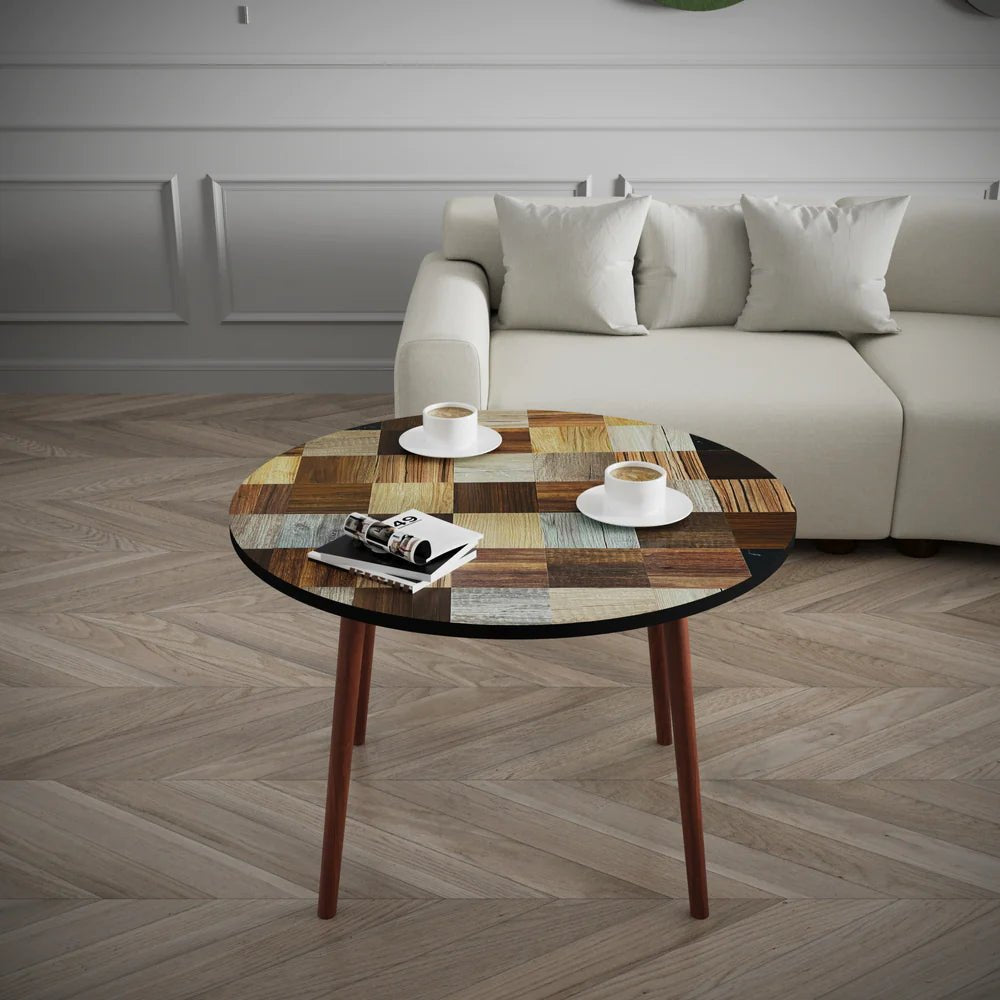 Puzzle Round Coffee Table with Different Colours