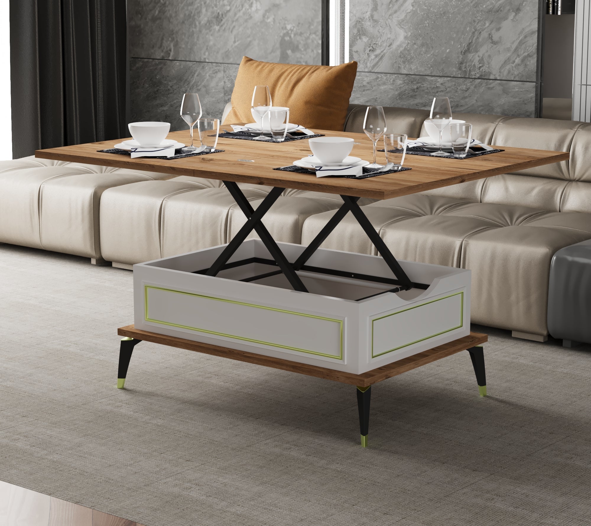 Magic Toscana Extendable Coffee & Dining Table 6 in 1