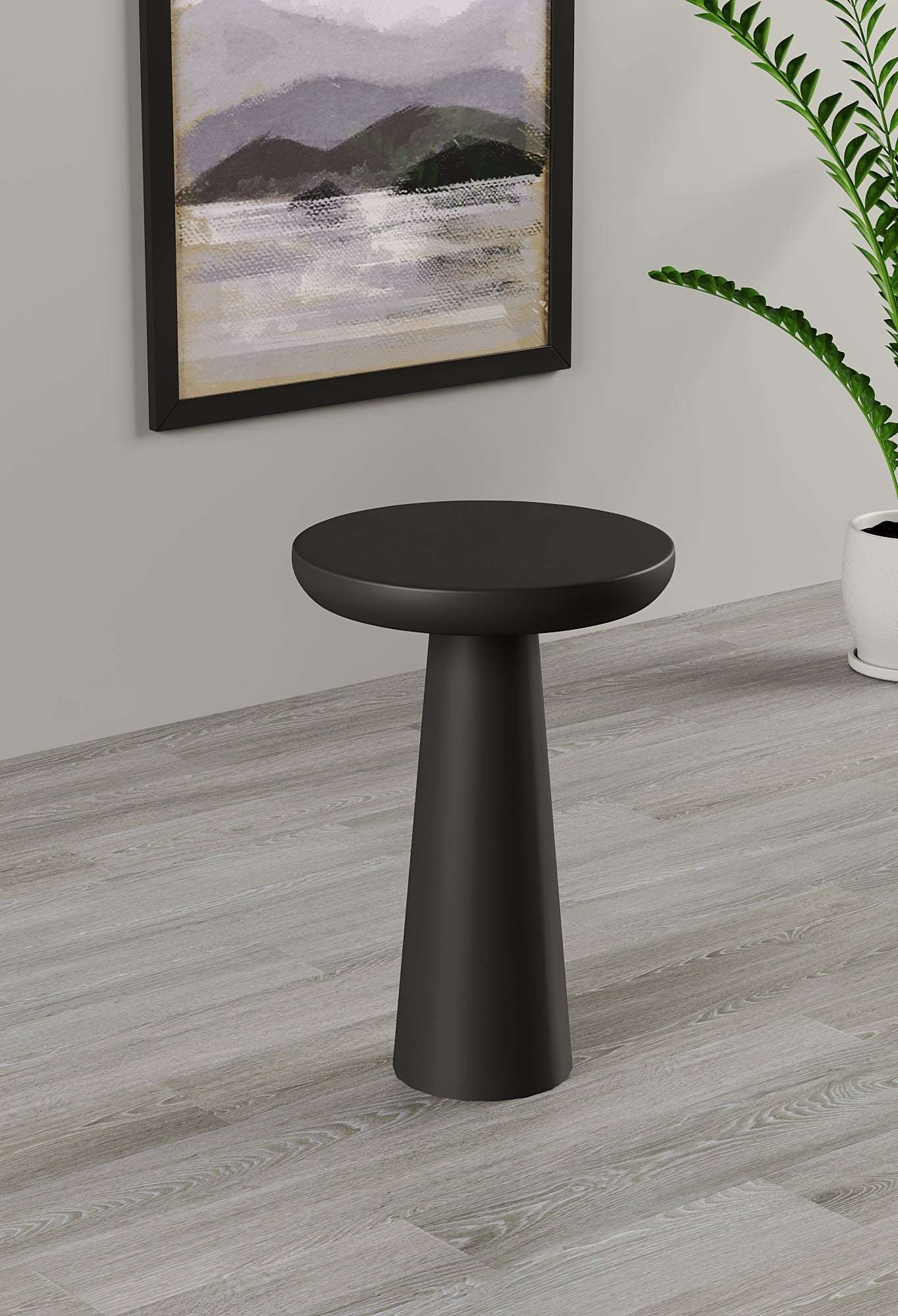 Vera Black Mushroom Round Nested & Side Table Large