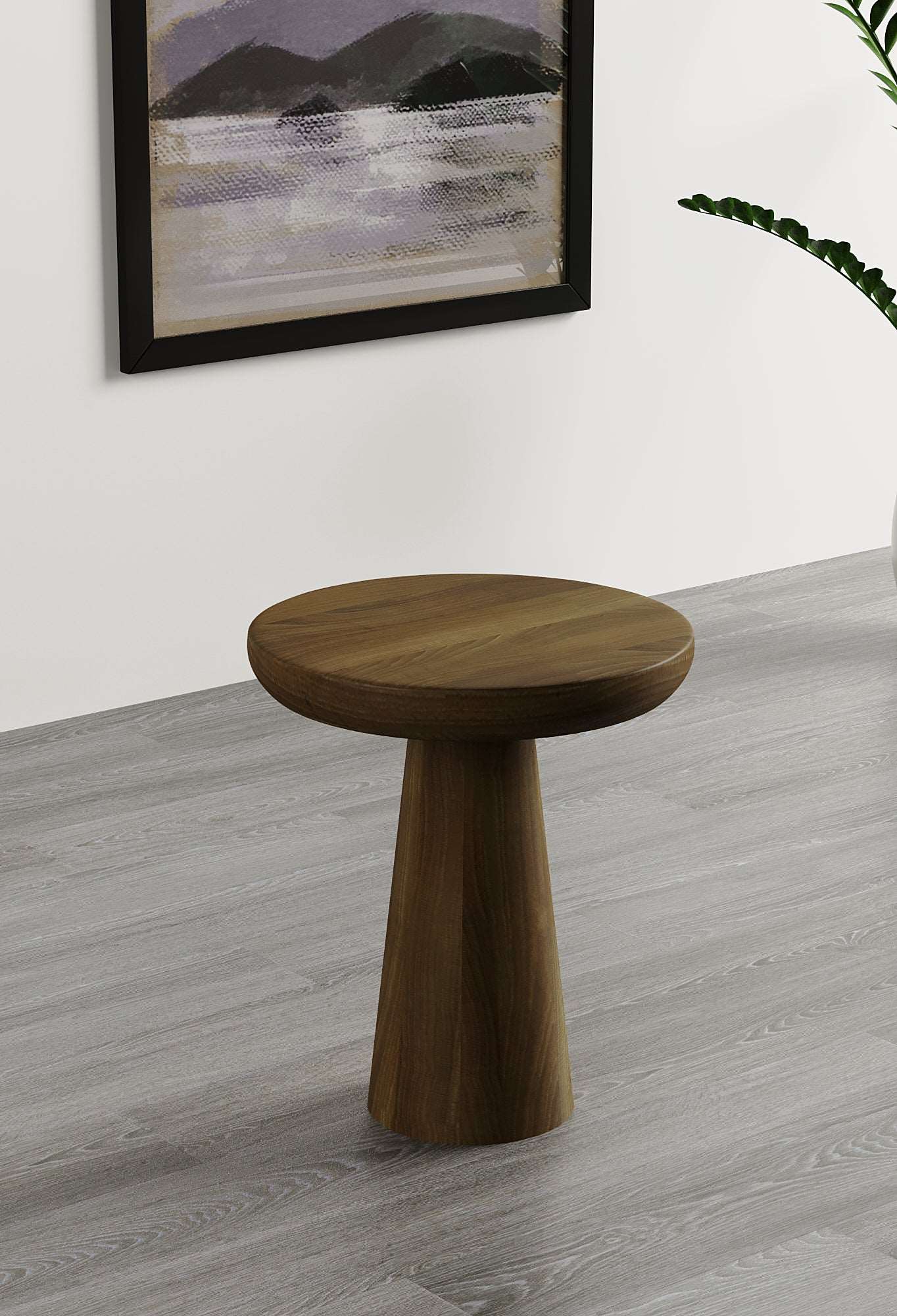 Vera Dark Walnut Mushroom Round Nested & Side Table Small