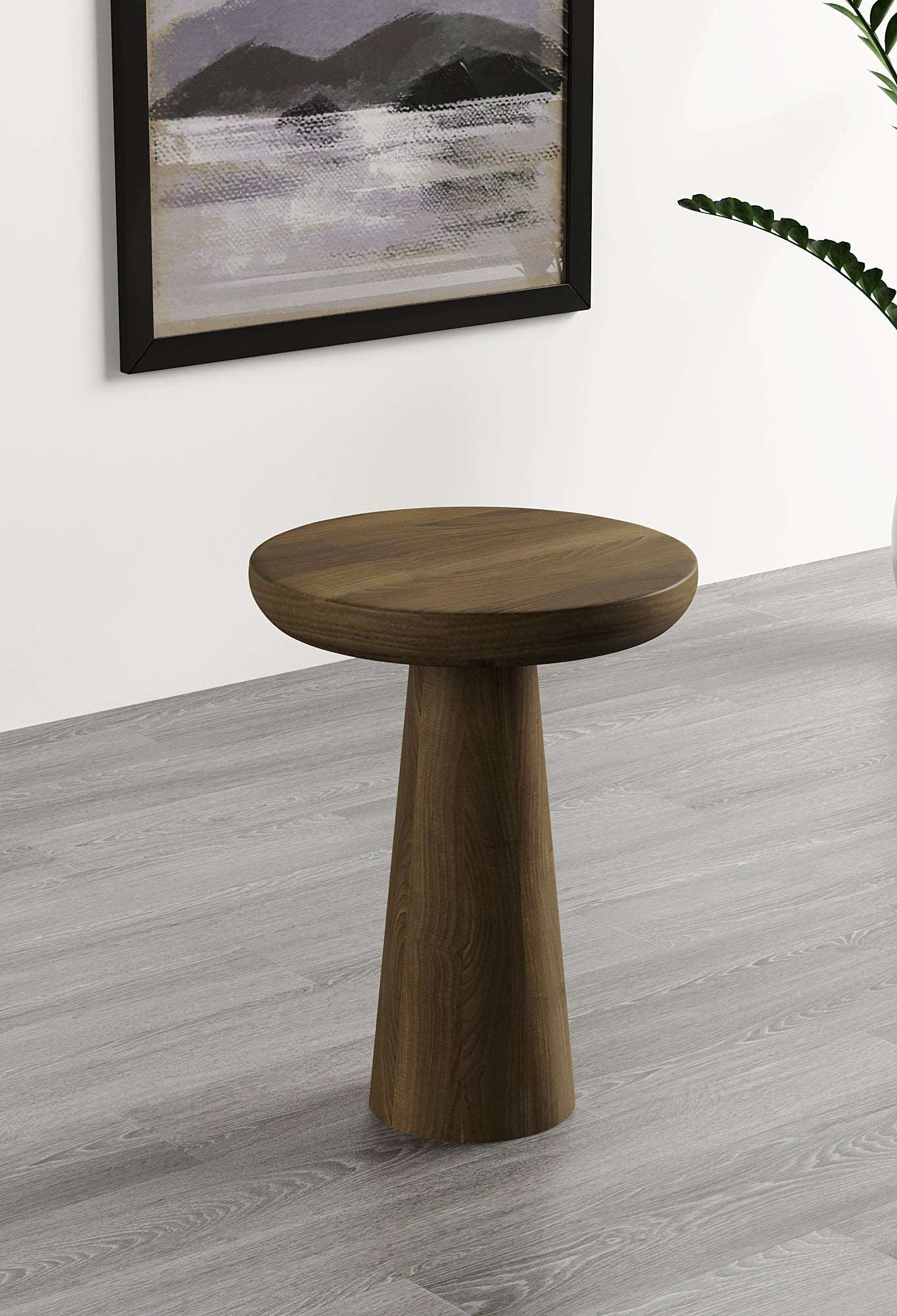 Vera Dark Walnut Mushroom Round Nested & Side Table Medium